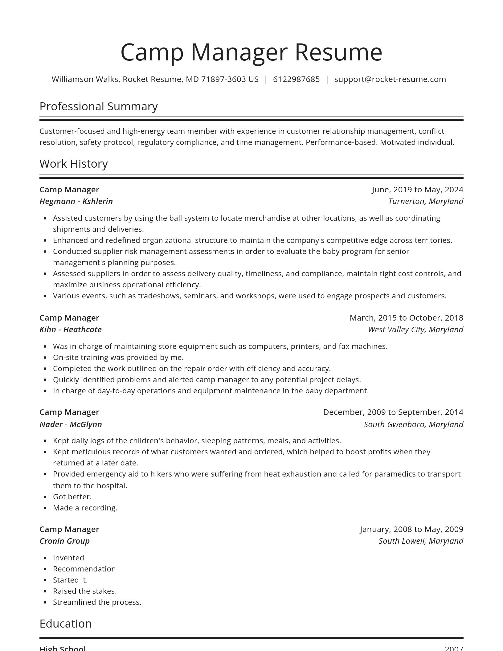 Spotlight resume template