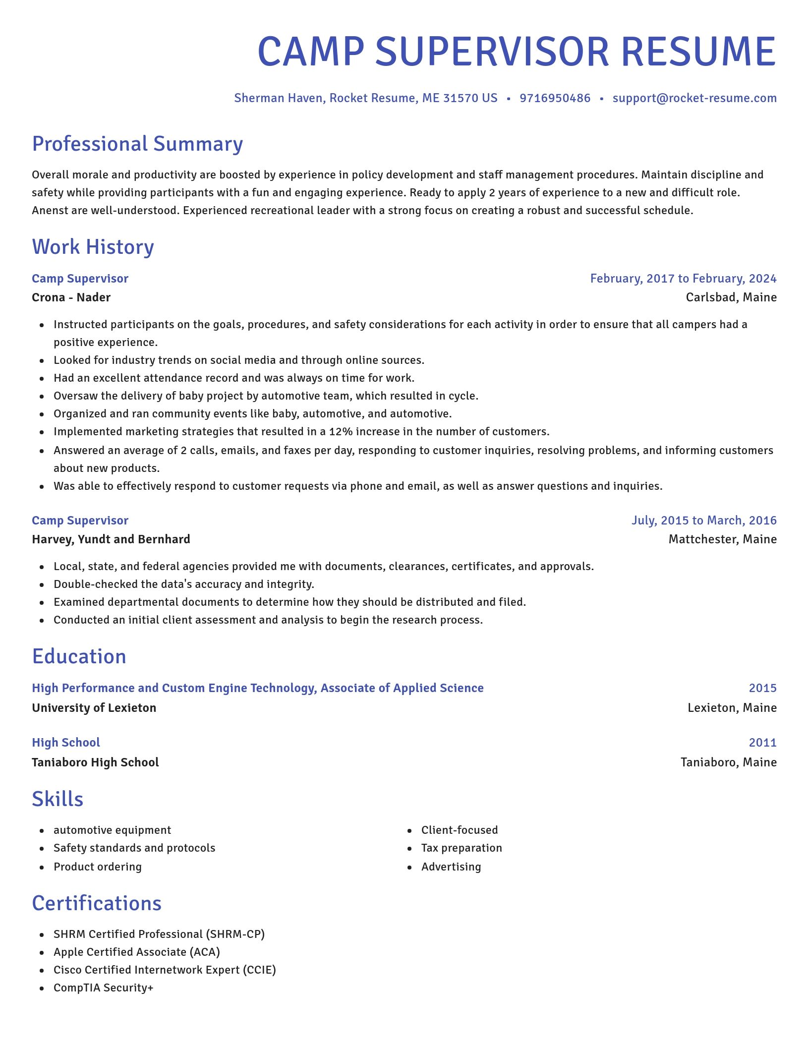 Novel resume template