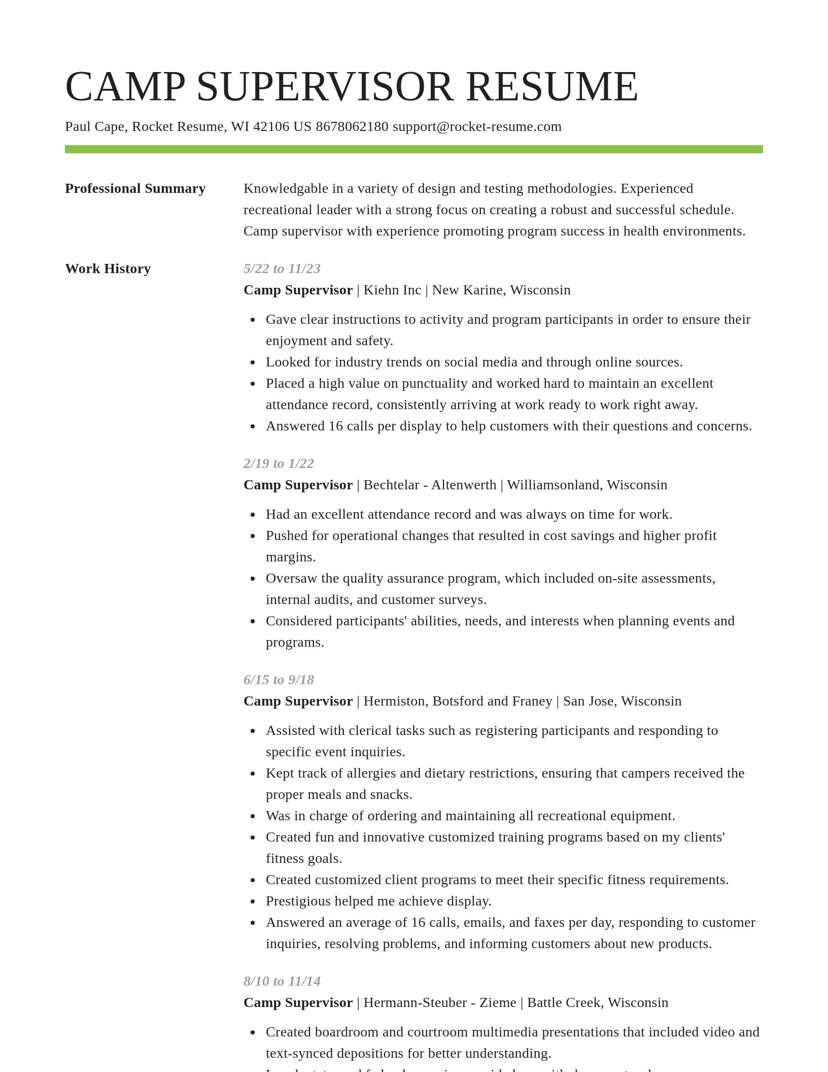 Smart resume template
