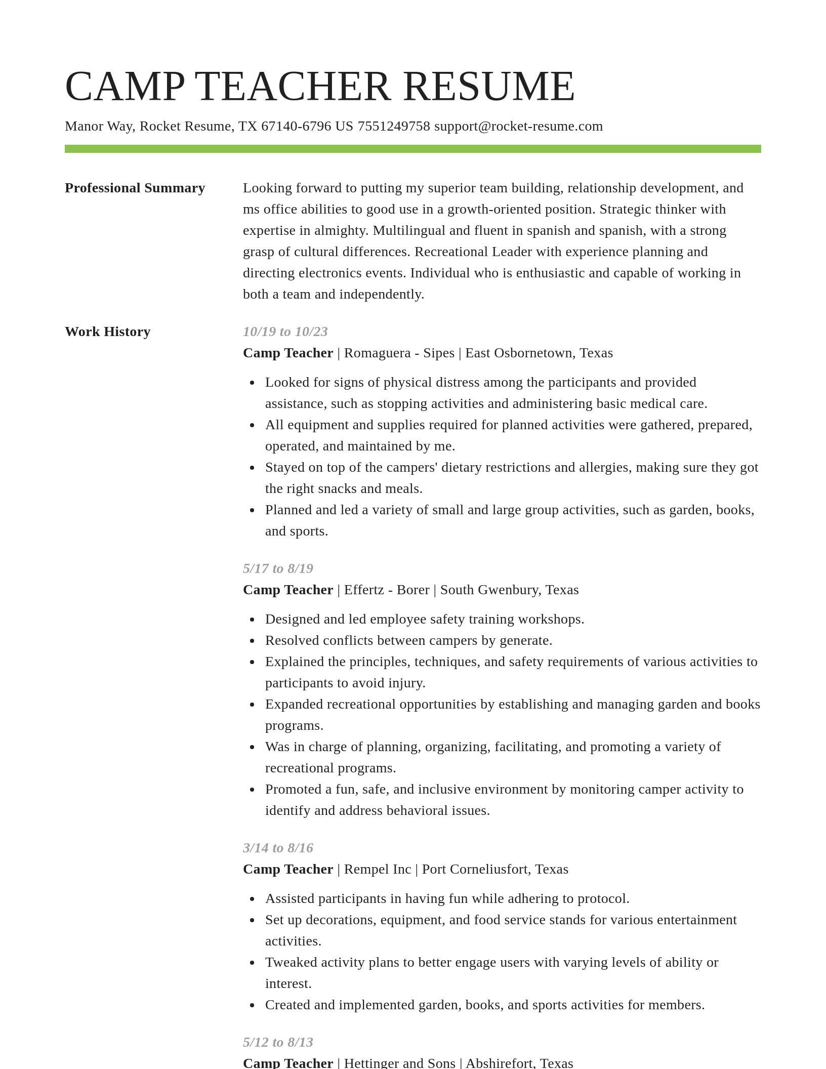Smart resume template