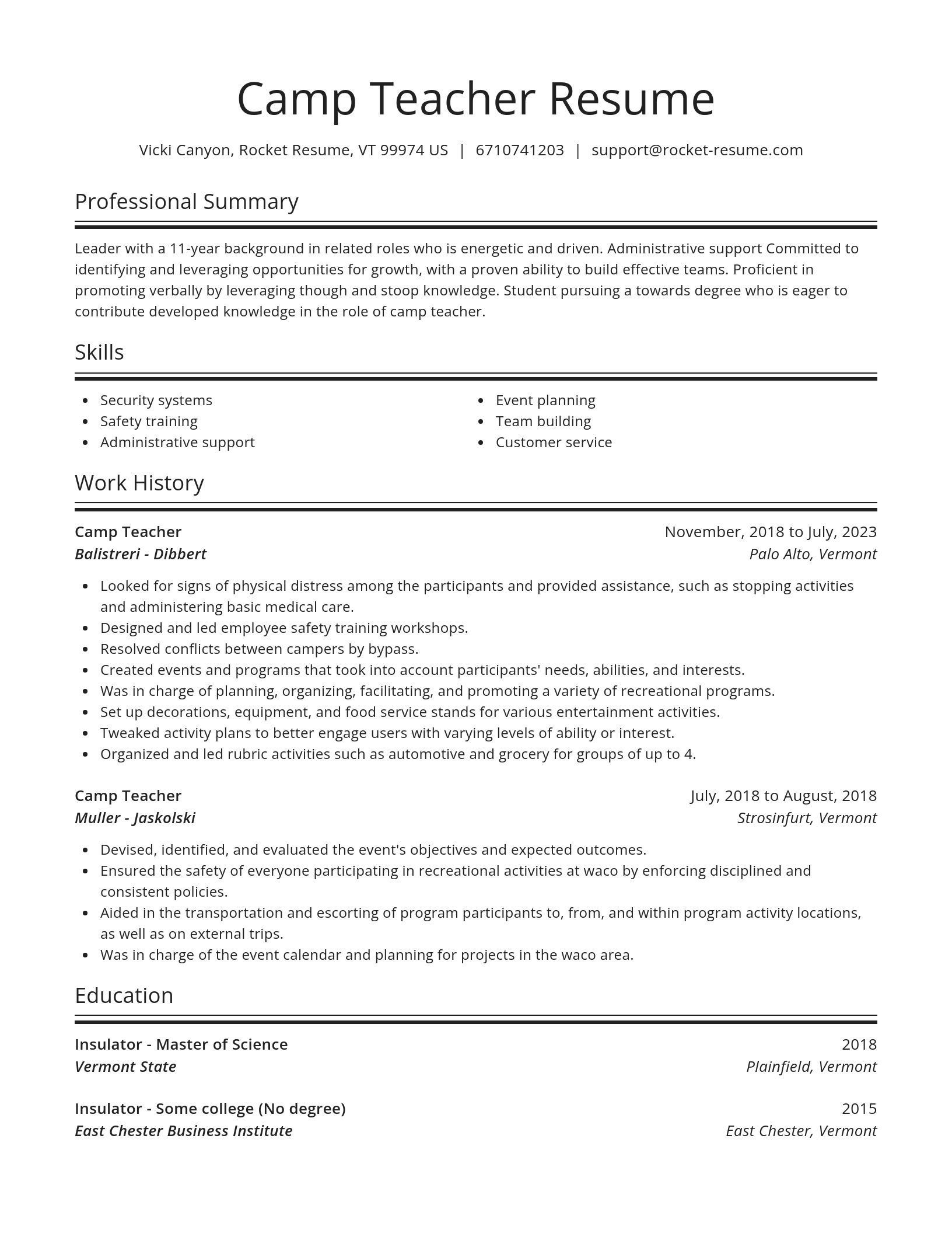 Spotlight resume template