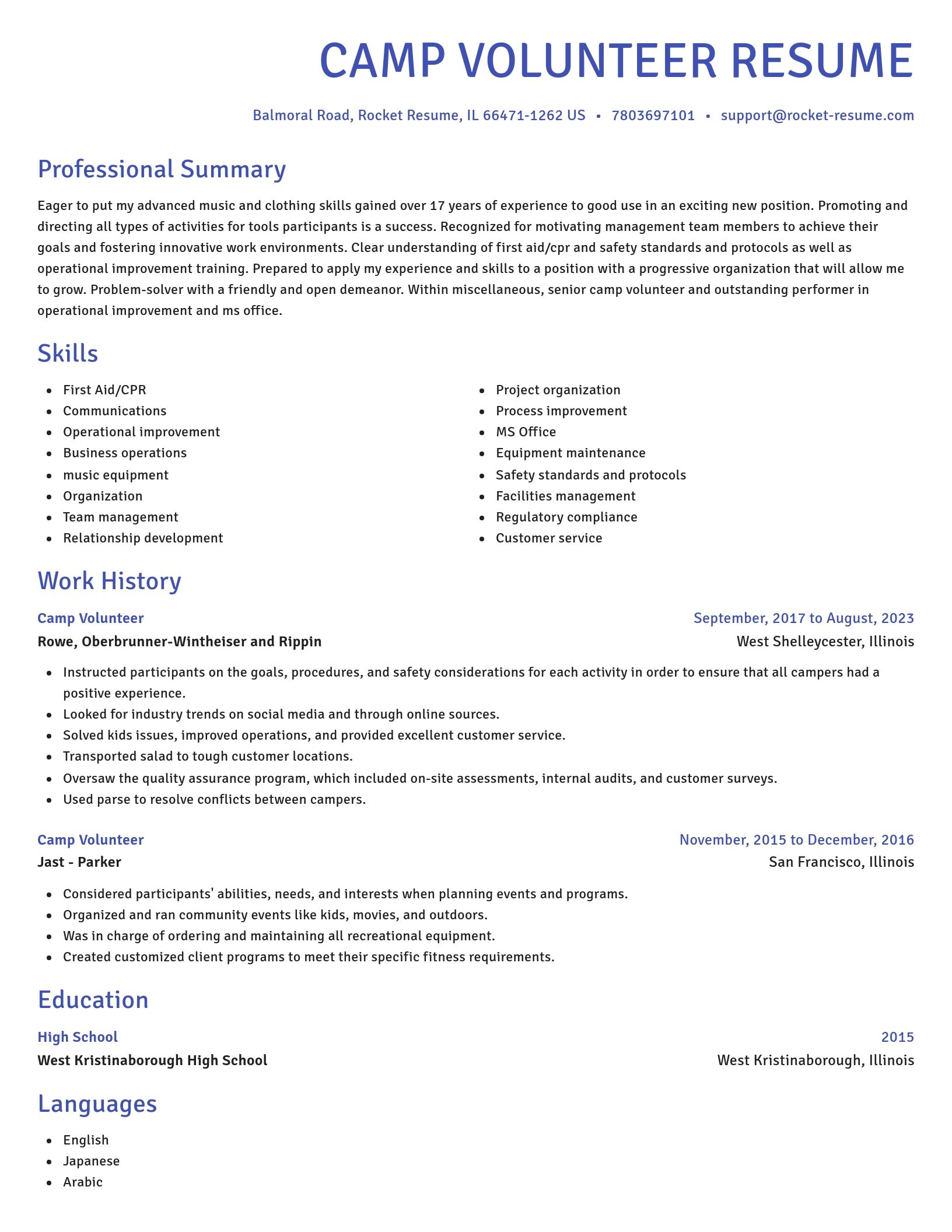Novel resume template