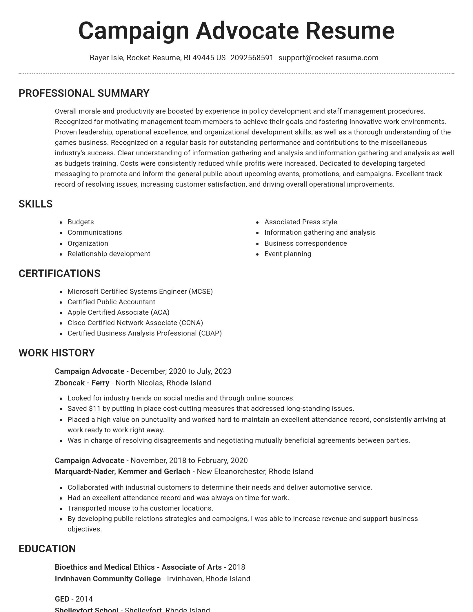 Brilliant resume template