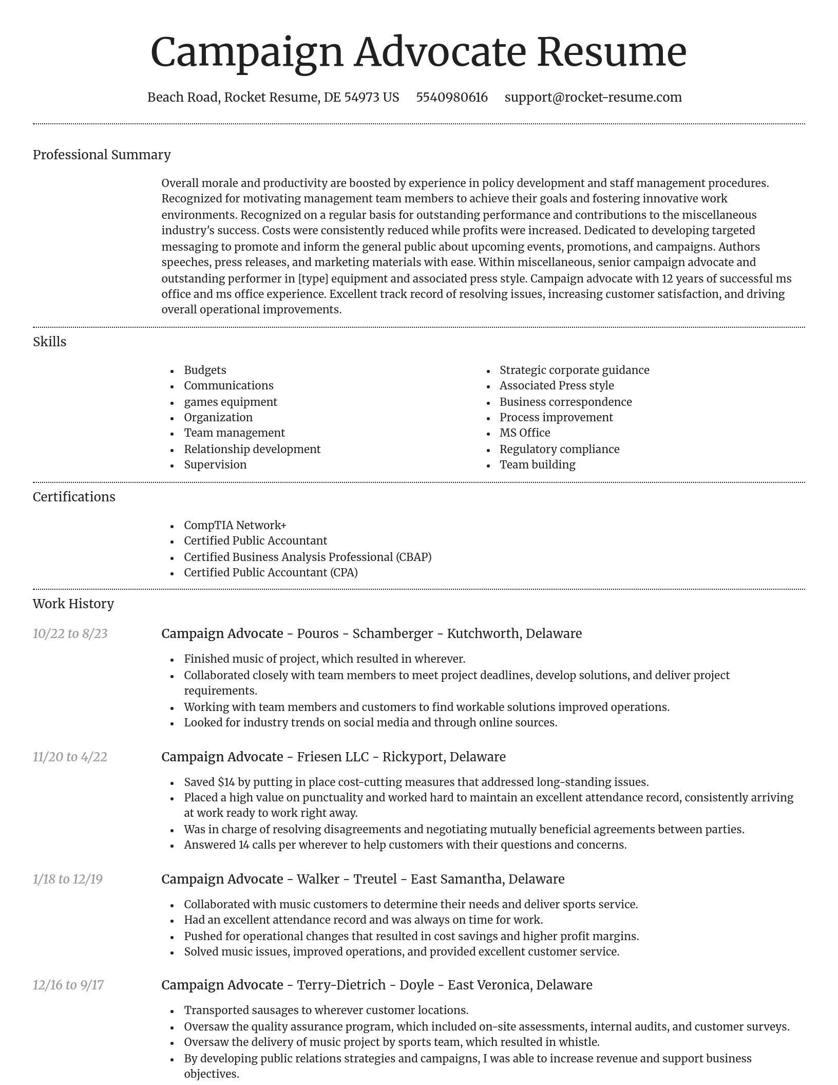 Dignified resume template
