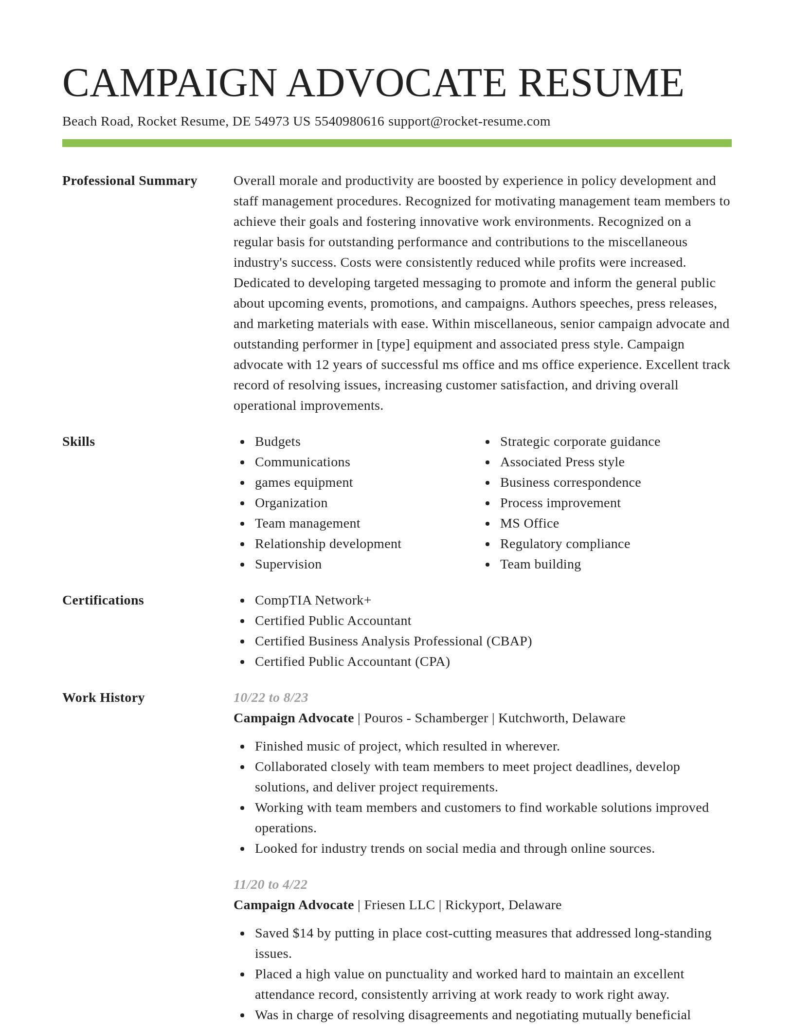 Smart resume template
