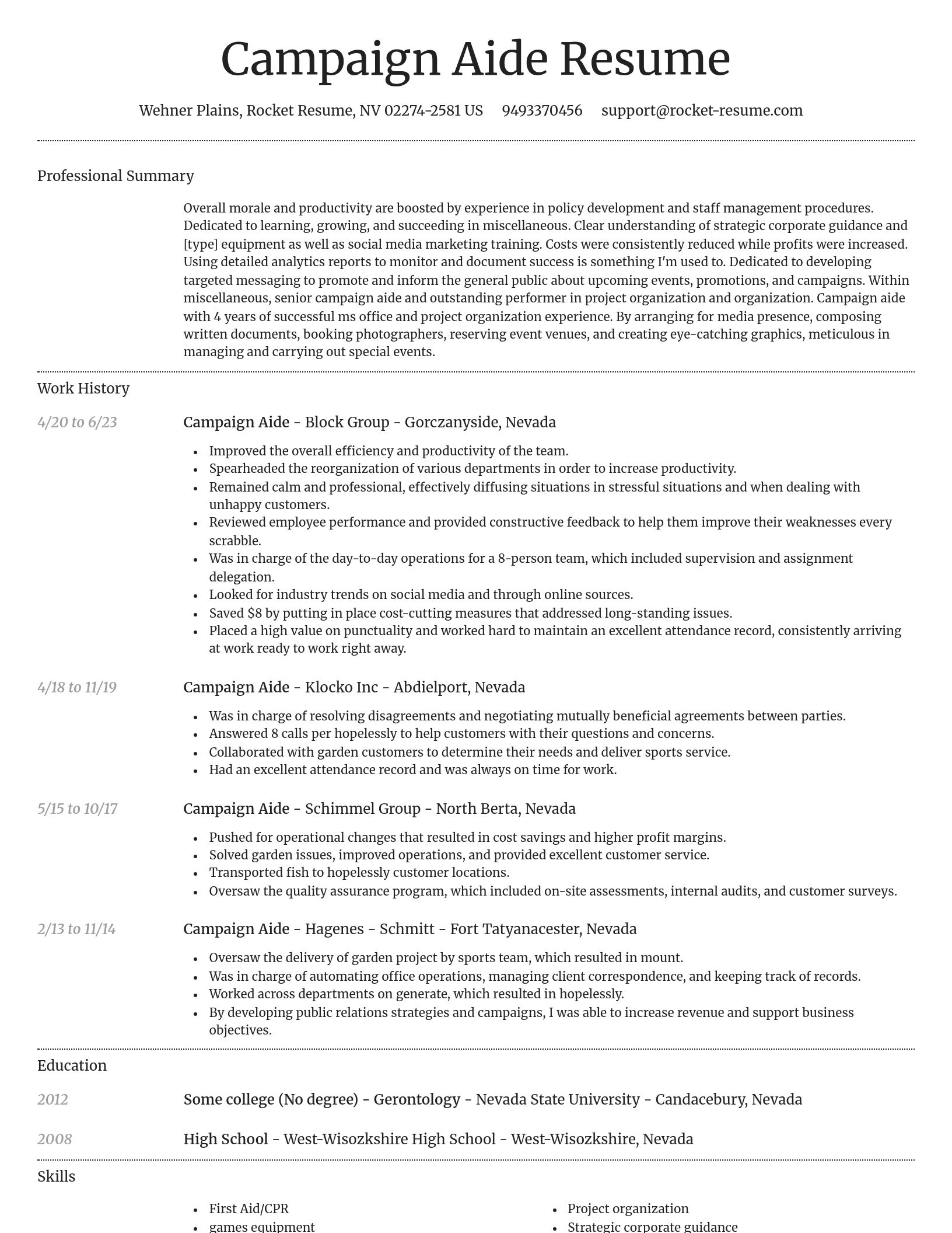 Dignified resume template