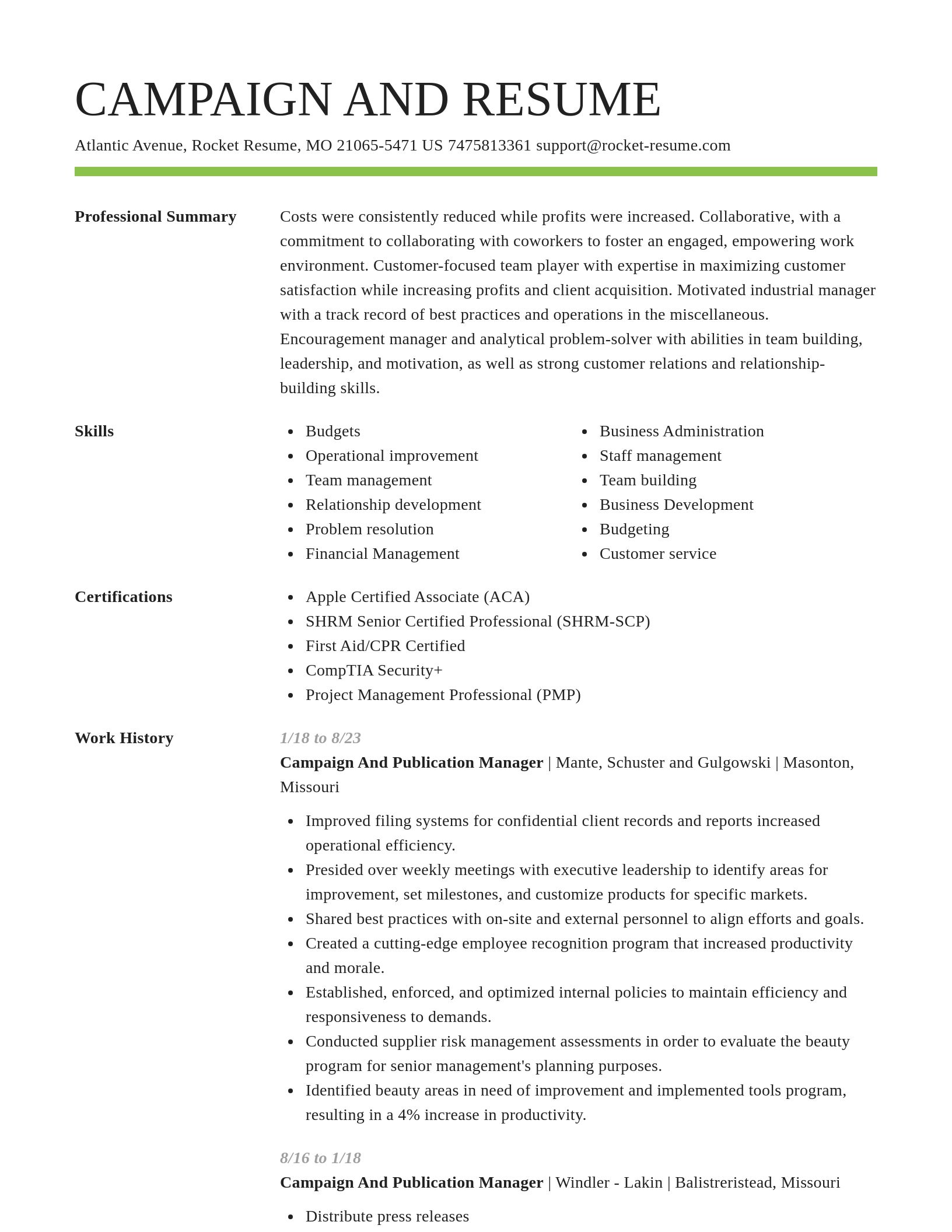 Smart resume template