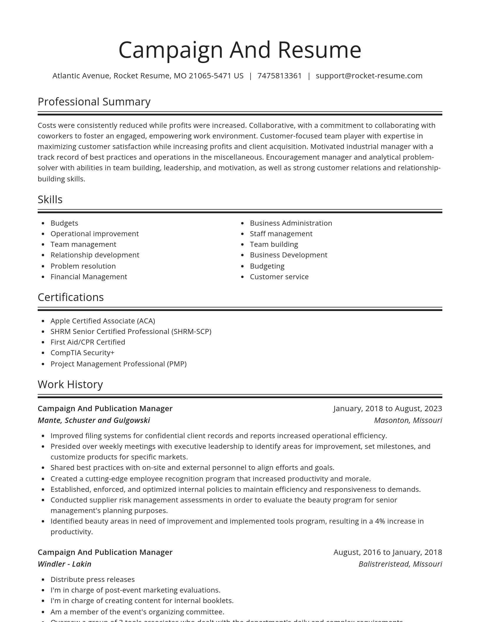 Spotlight resume template