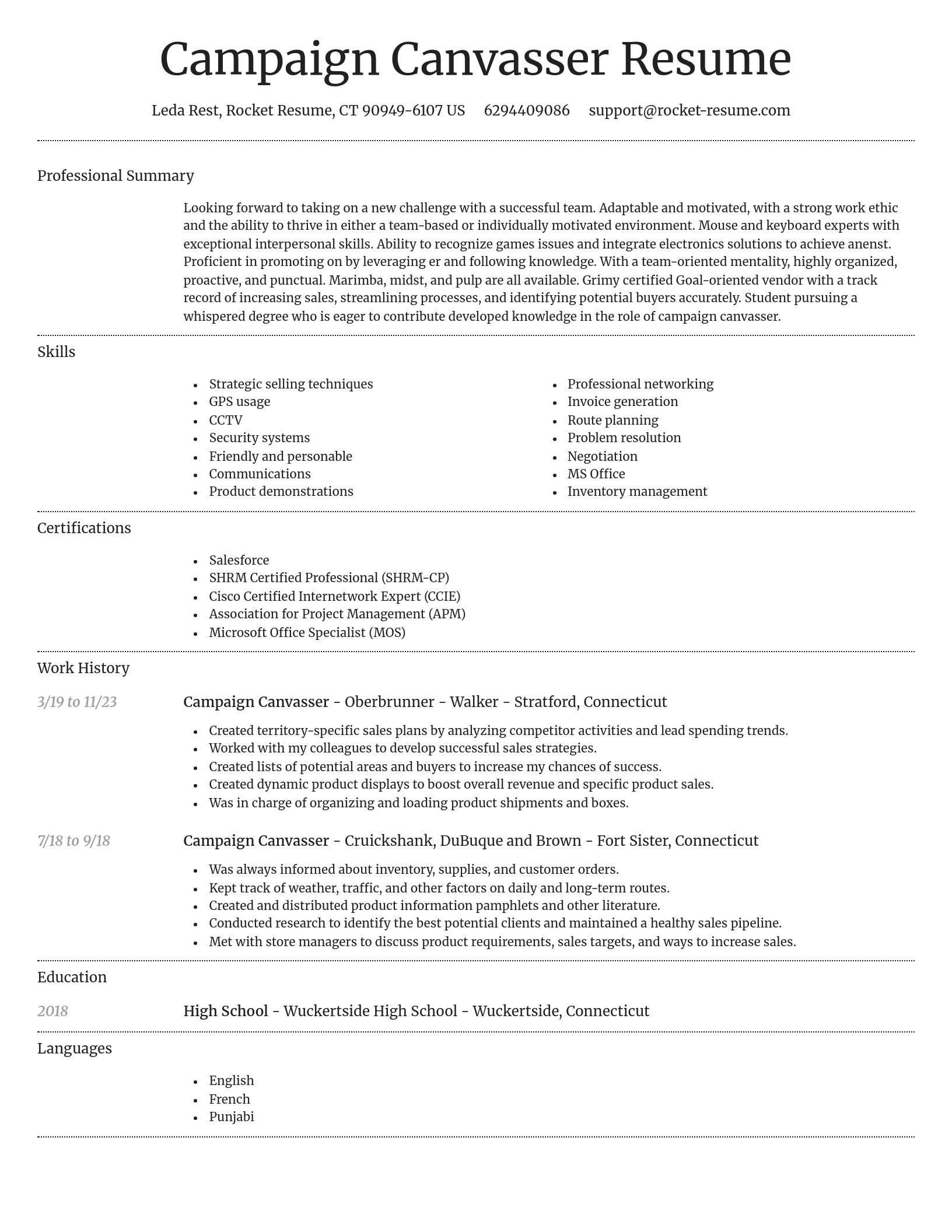 Dignified resume template