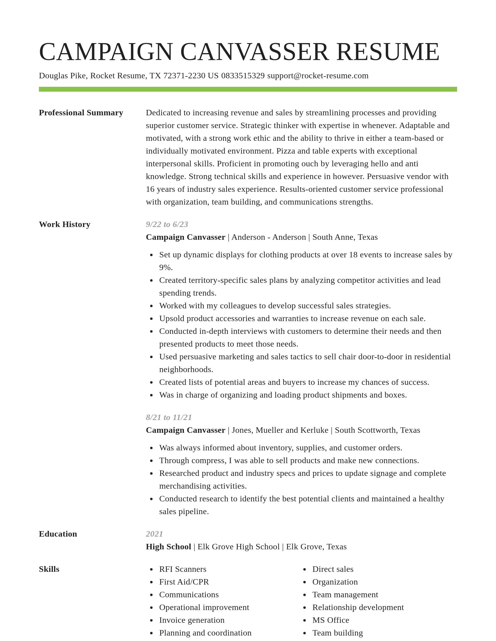 Smart resume template