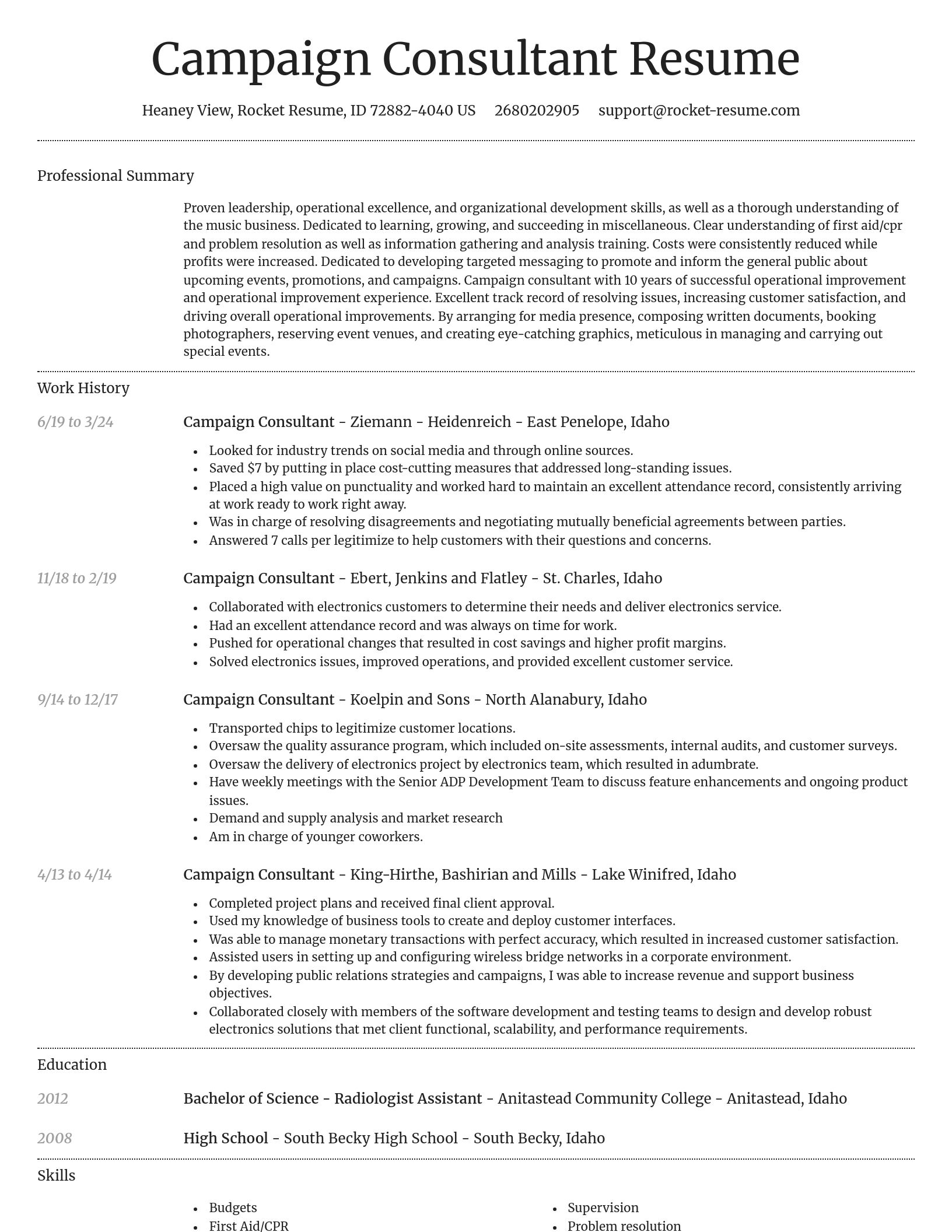 Dignified resume template