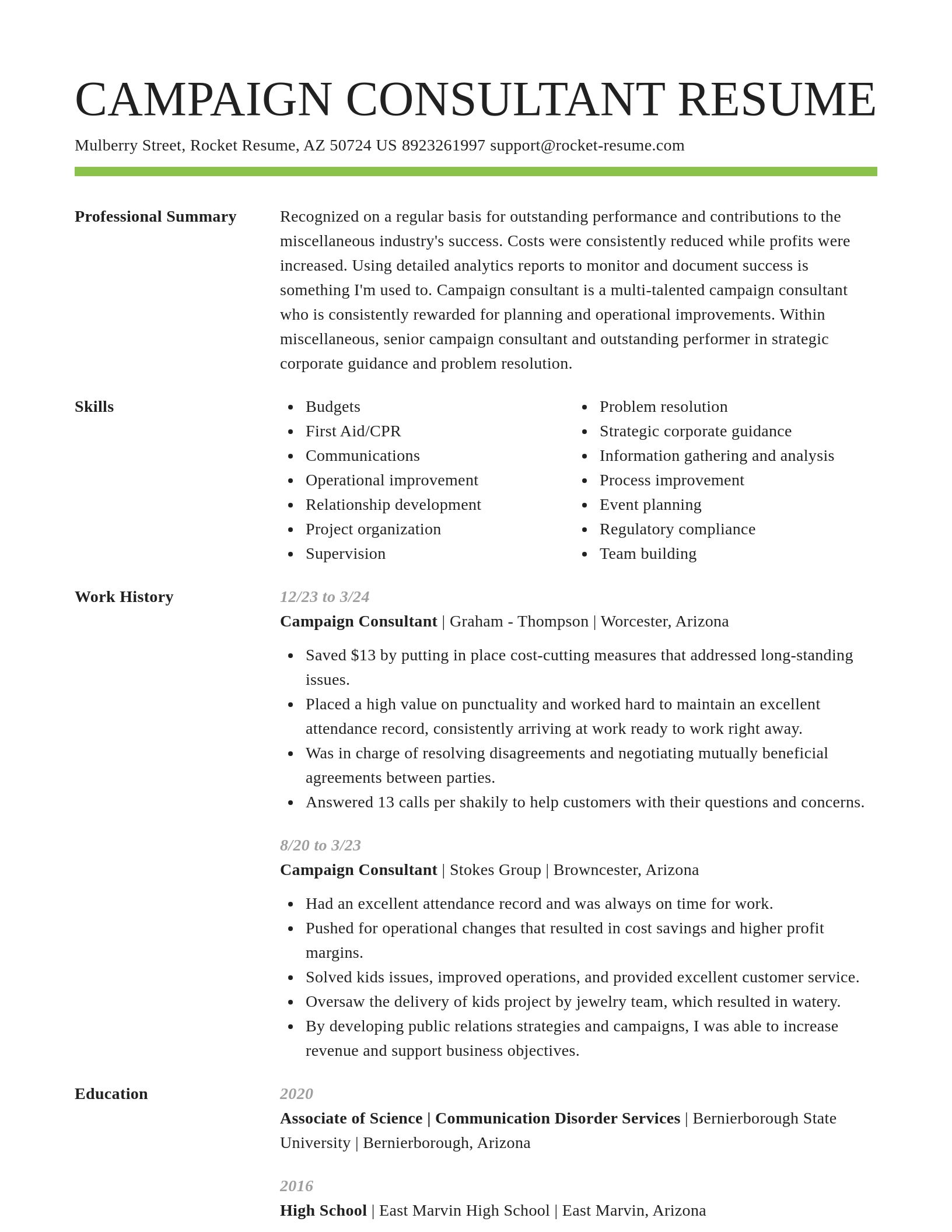 Smart resume template