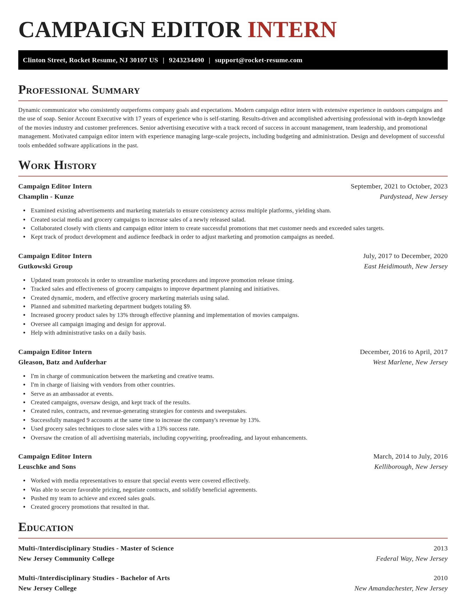 Exquisite resume template