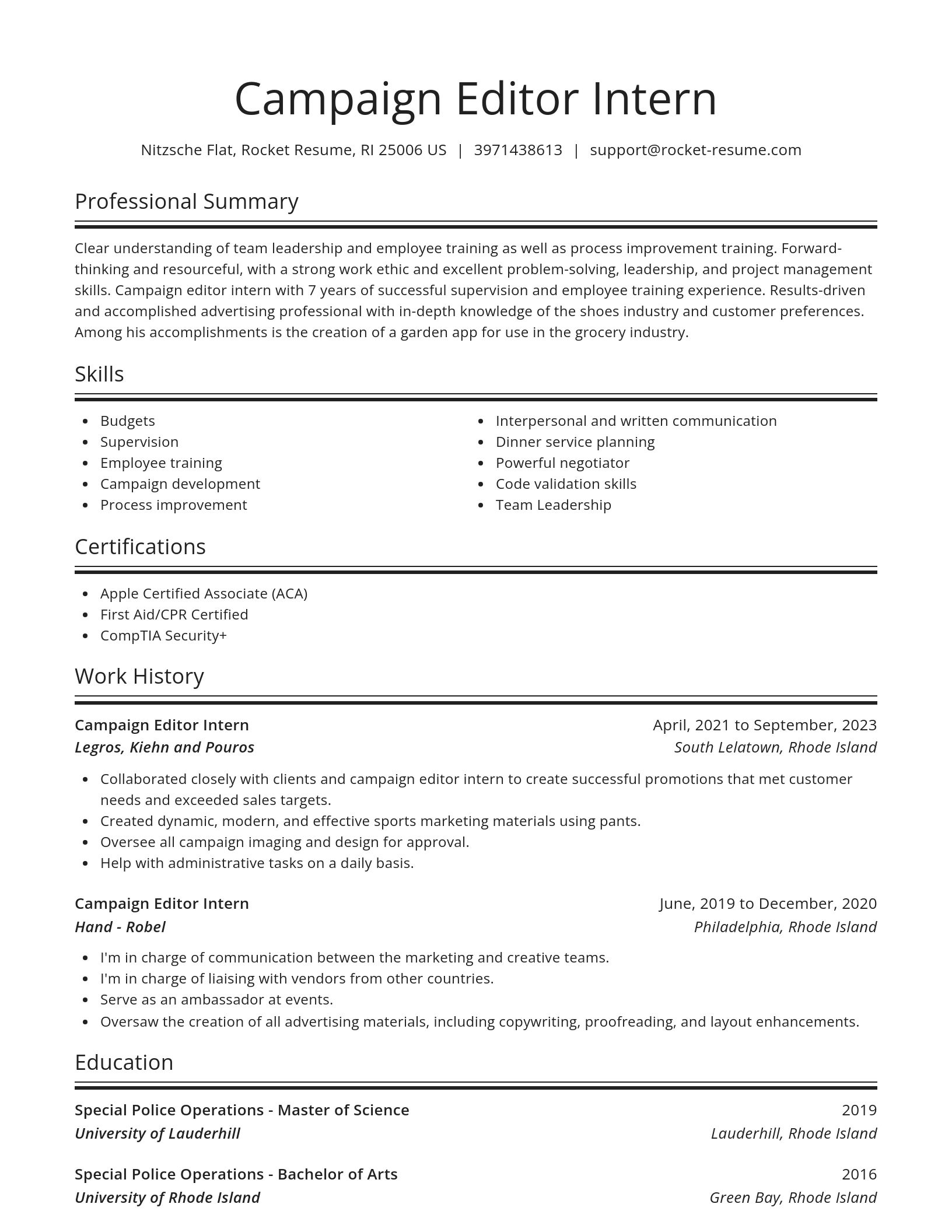 Spotlight resume template