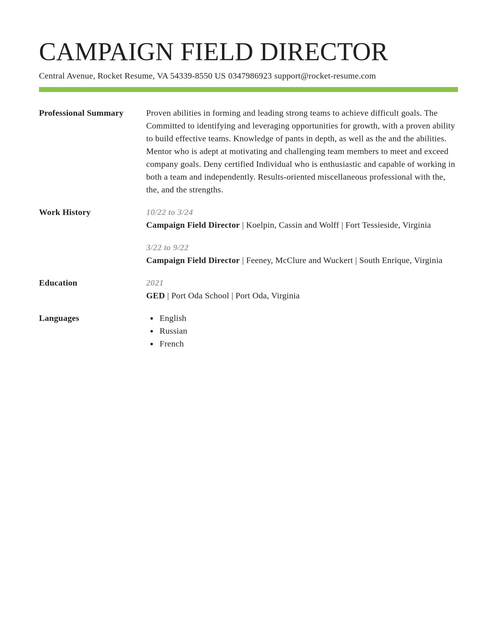 Smart resume template