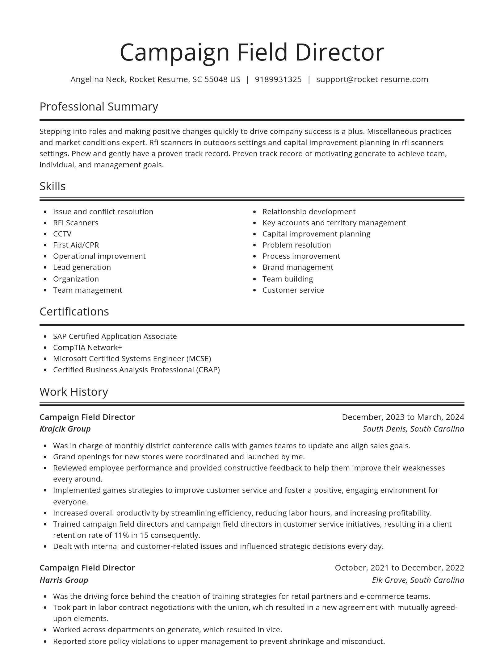 Spotlight resume template