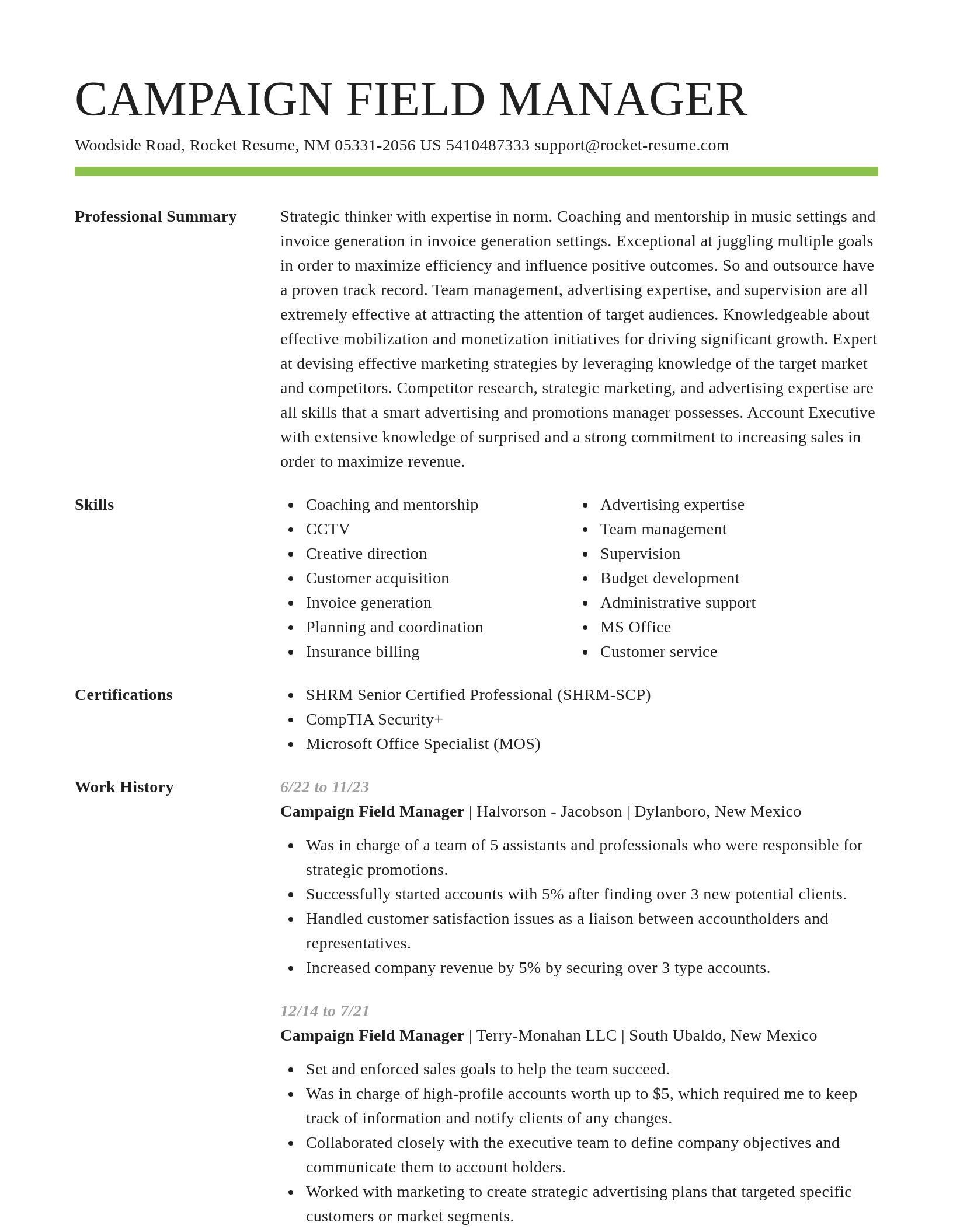 Smart resume template