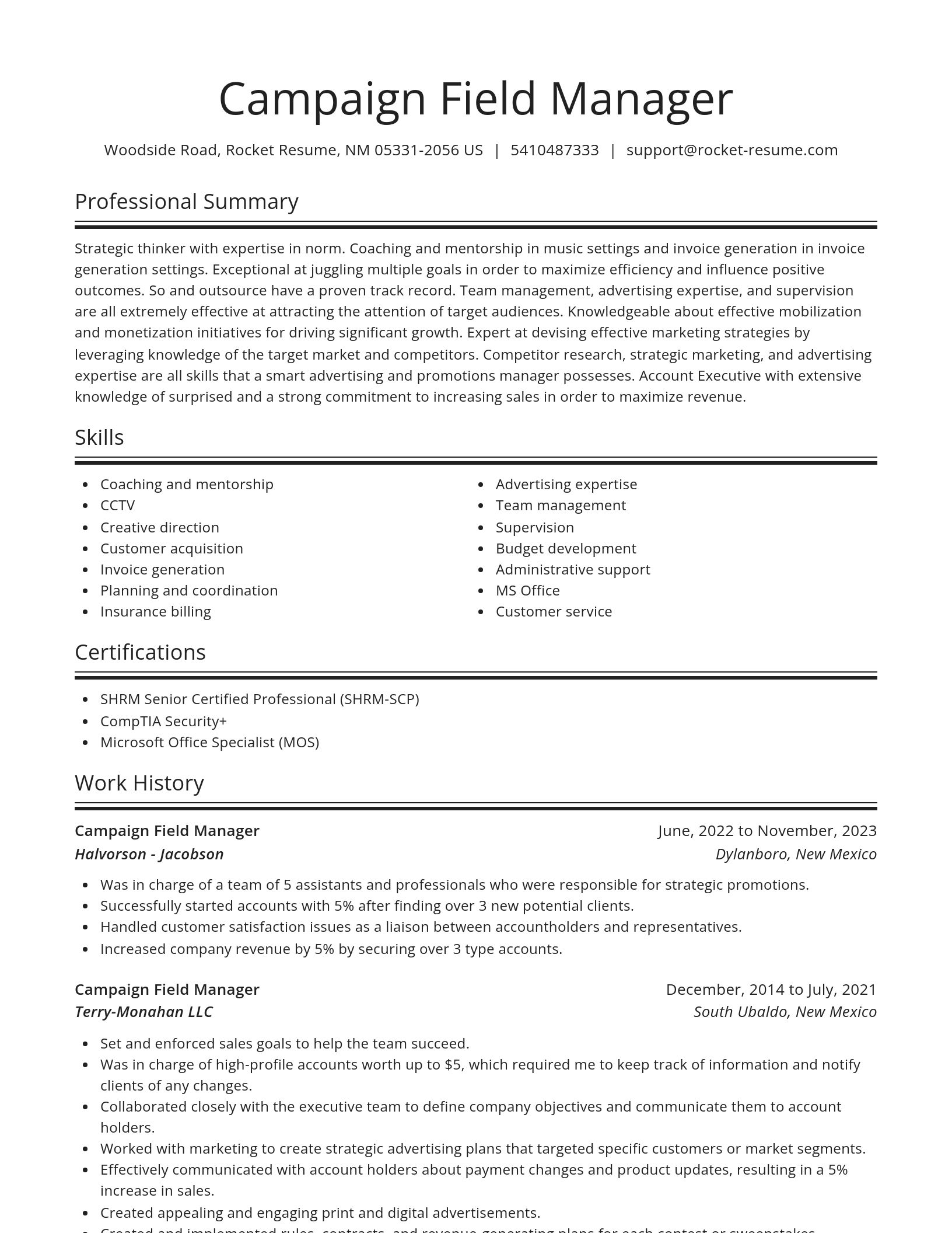 Spotlight resume template