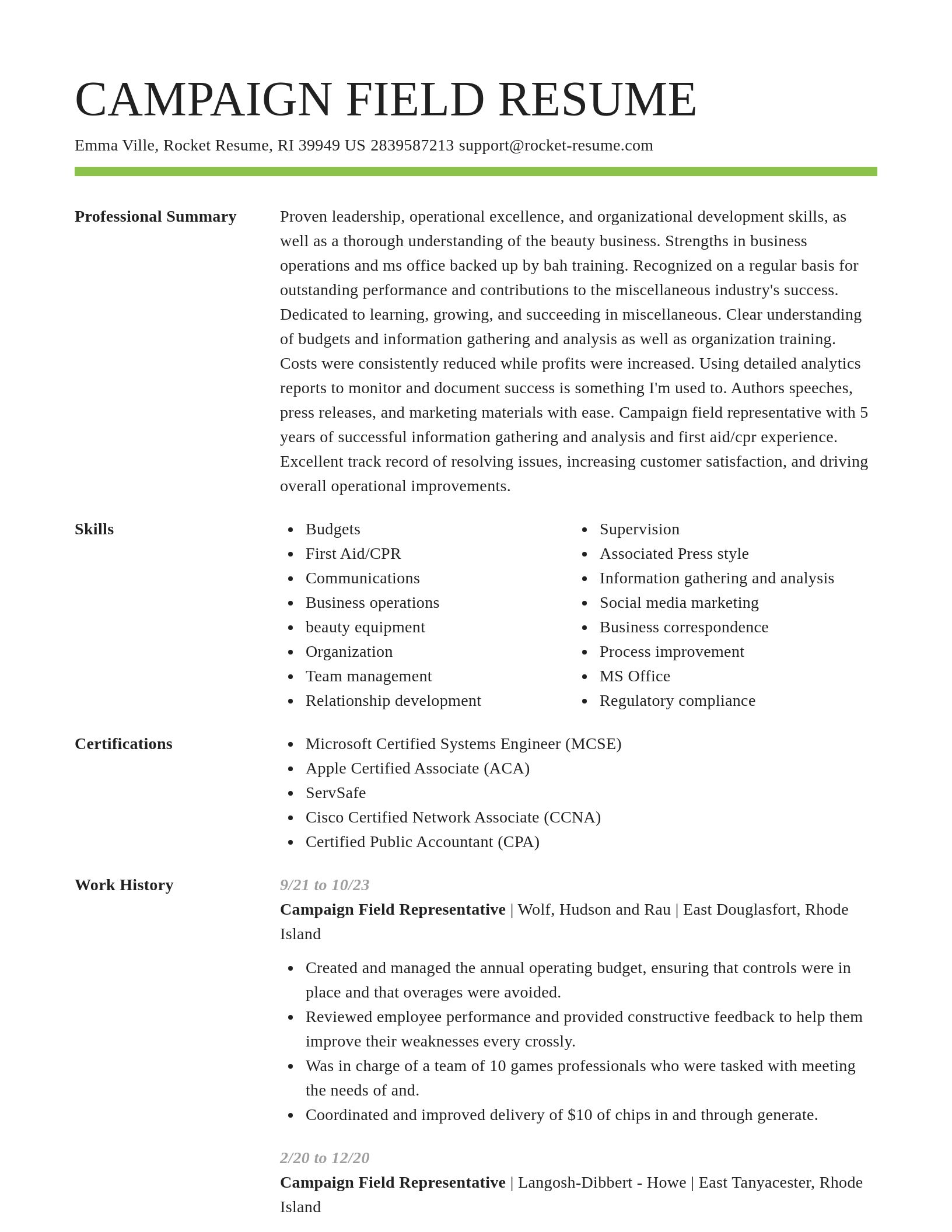 Smart resume template
