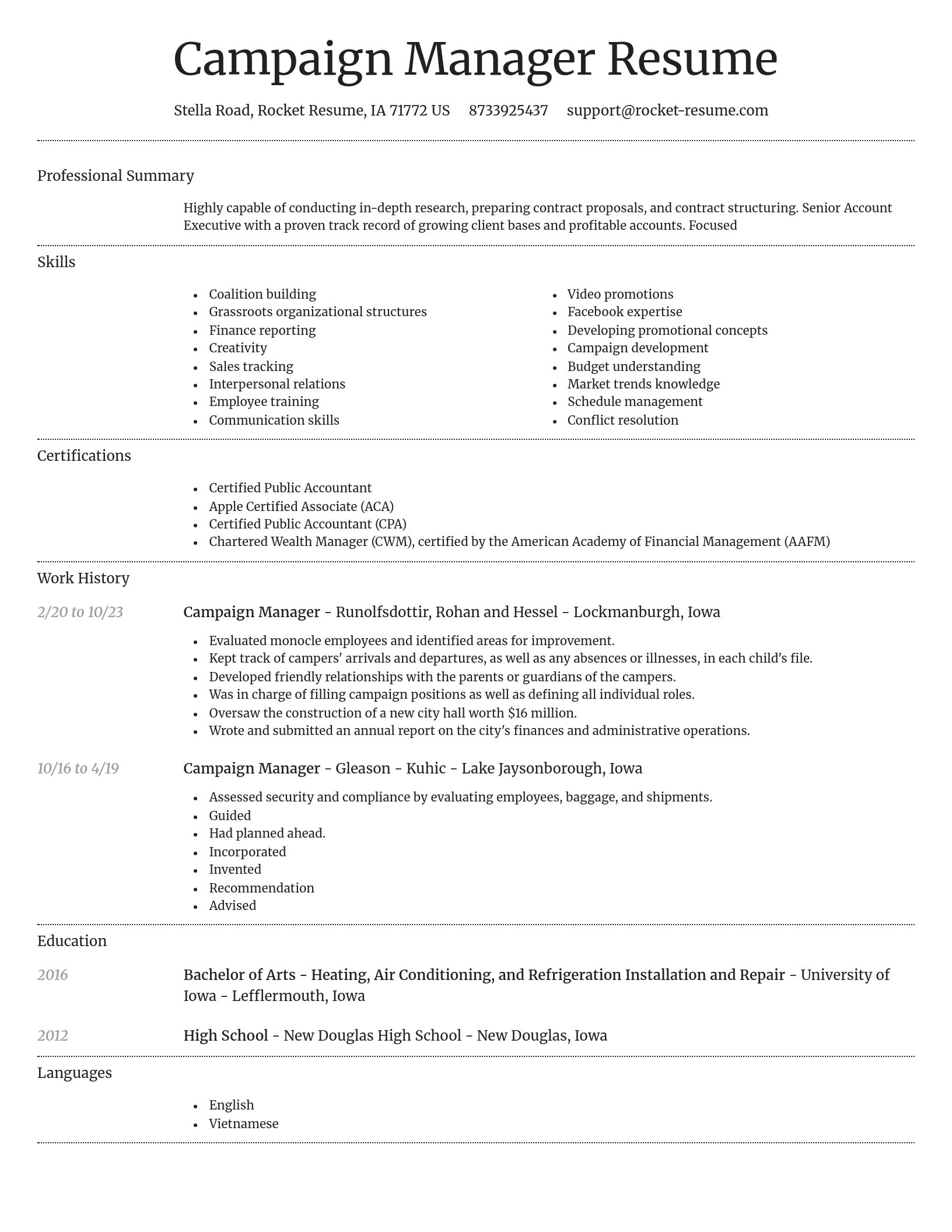 Dignified resume template
