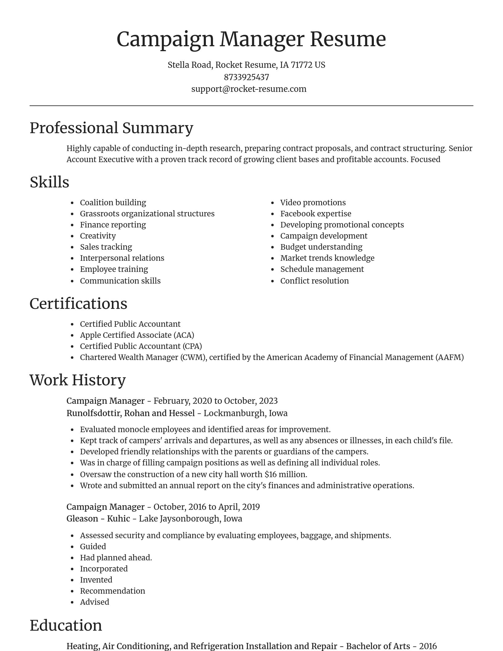 Focal Point resume template