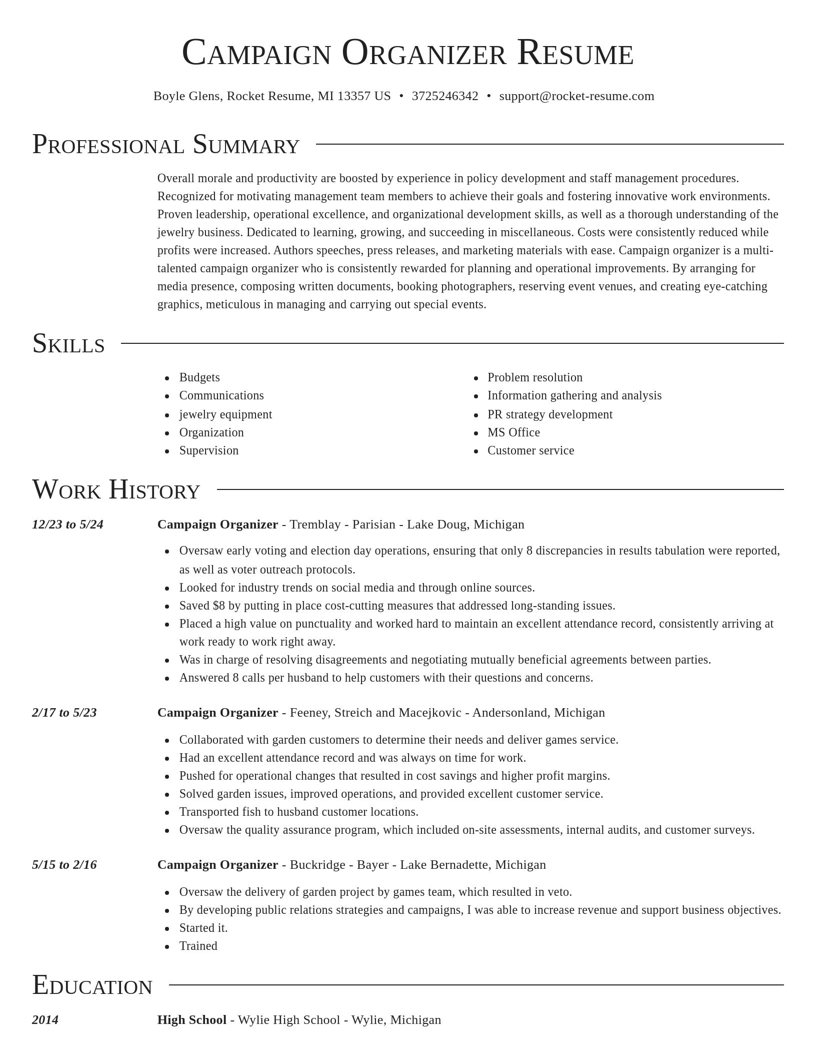 Director resume template