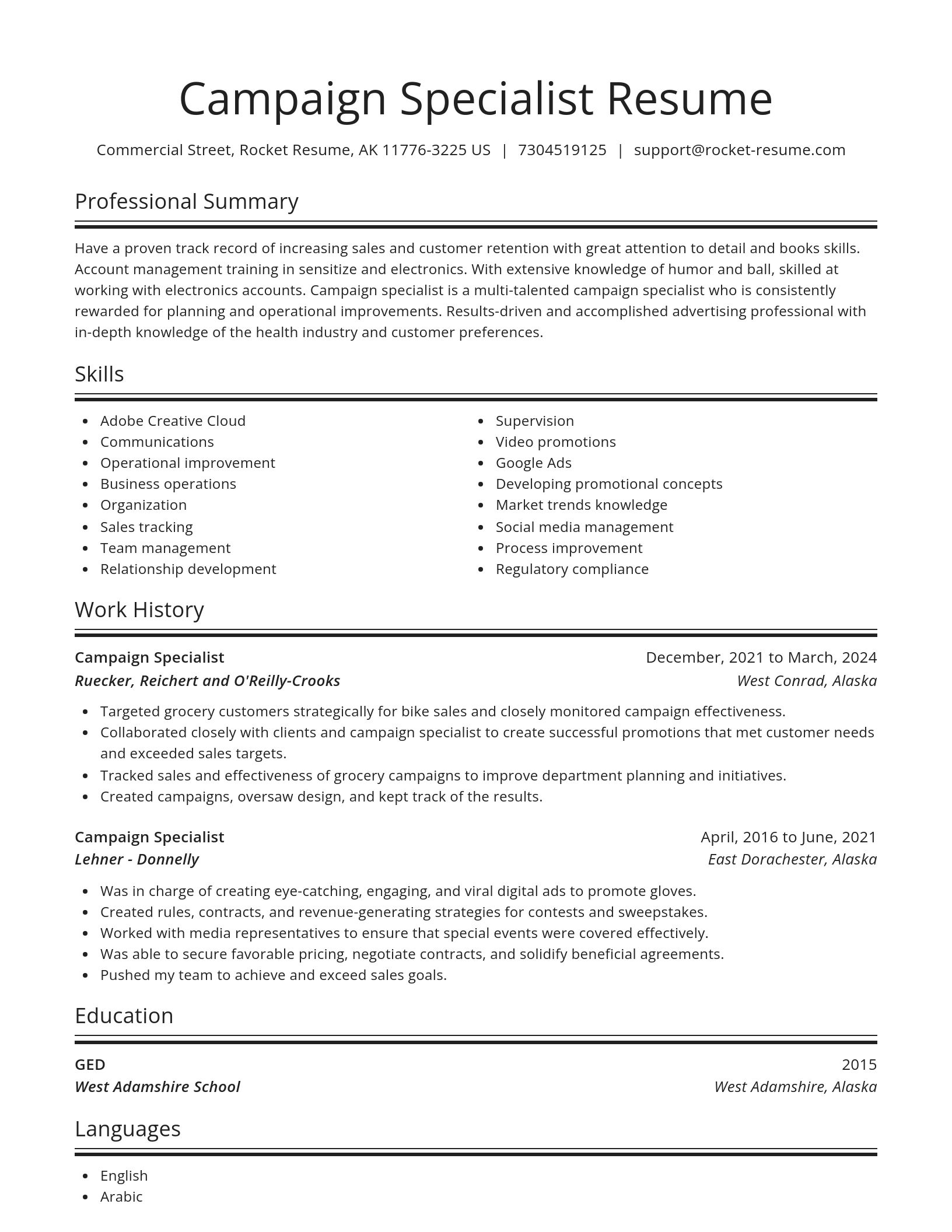 Spotlight resume template
