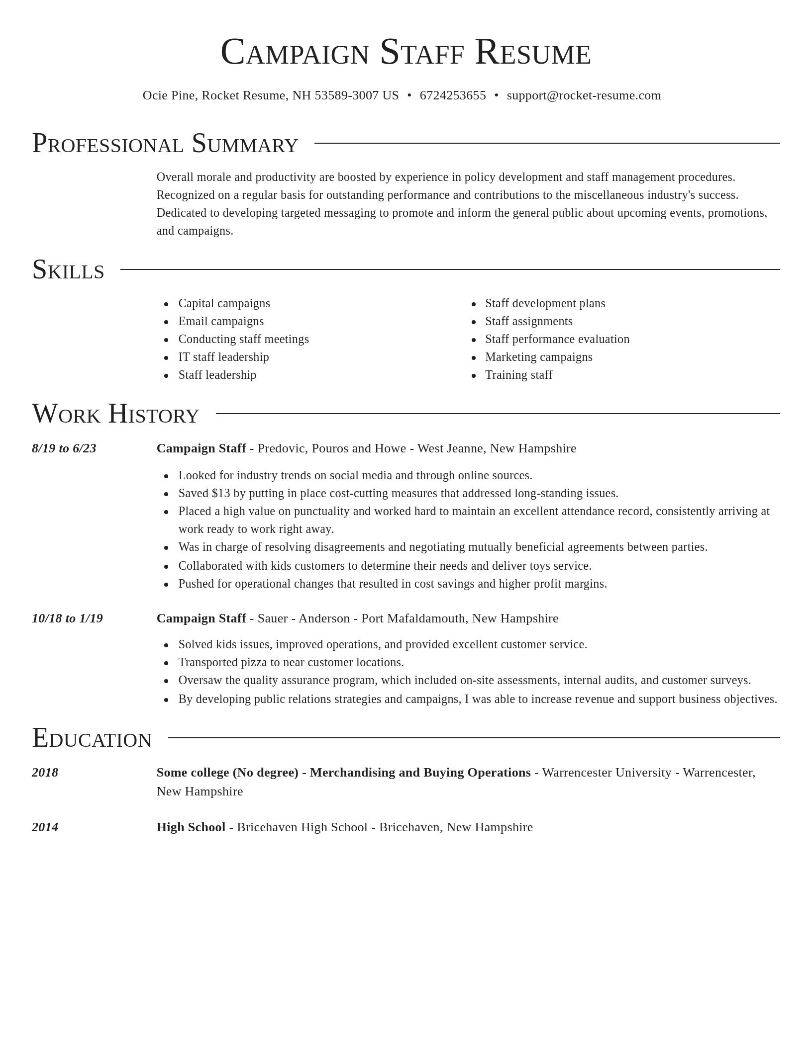 Director resume template