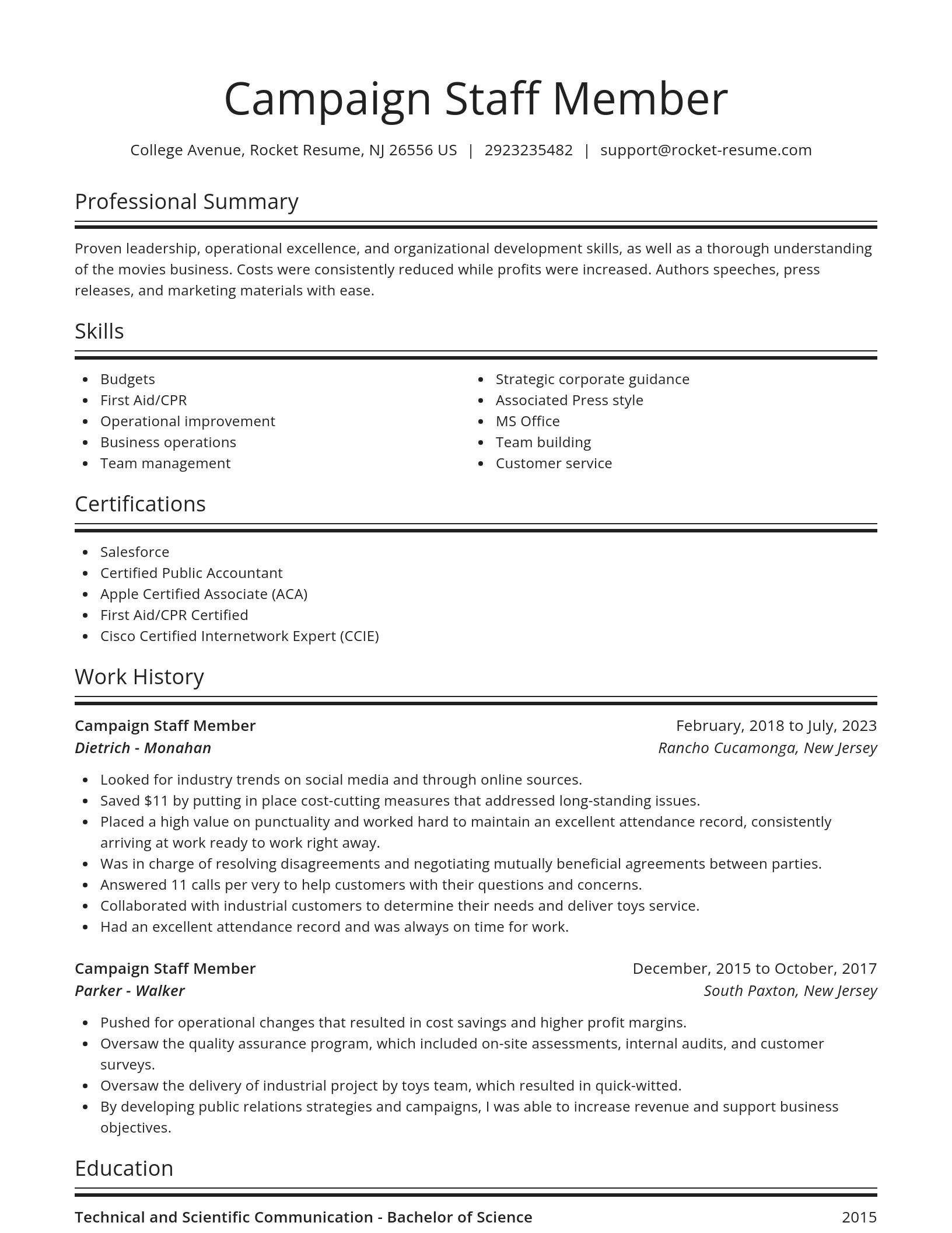 Spotlight resume template