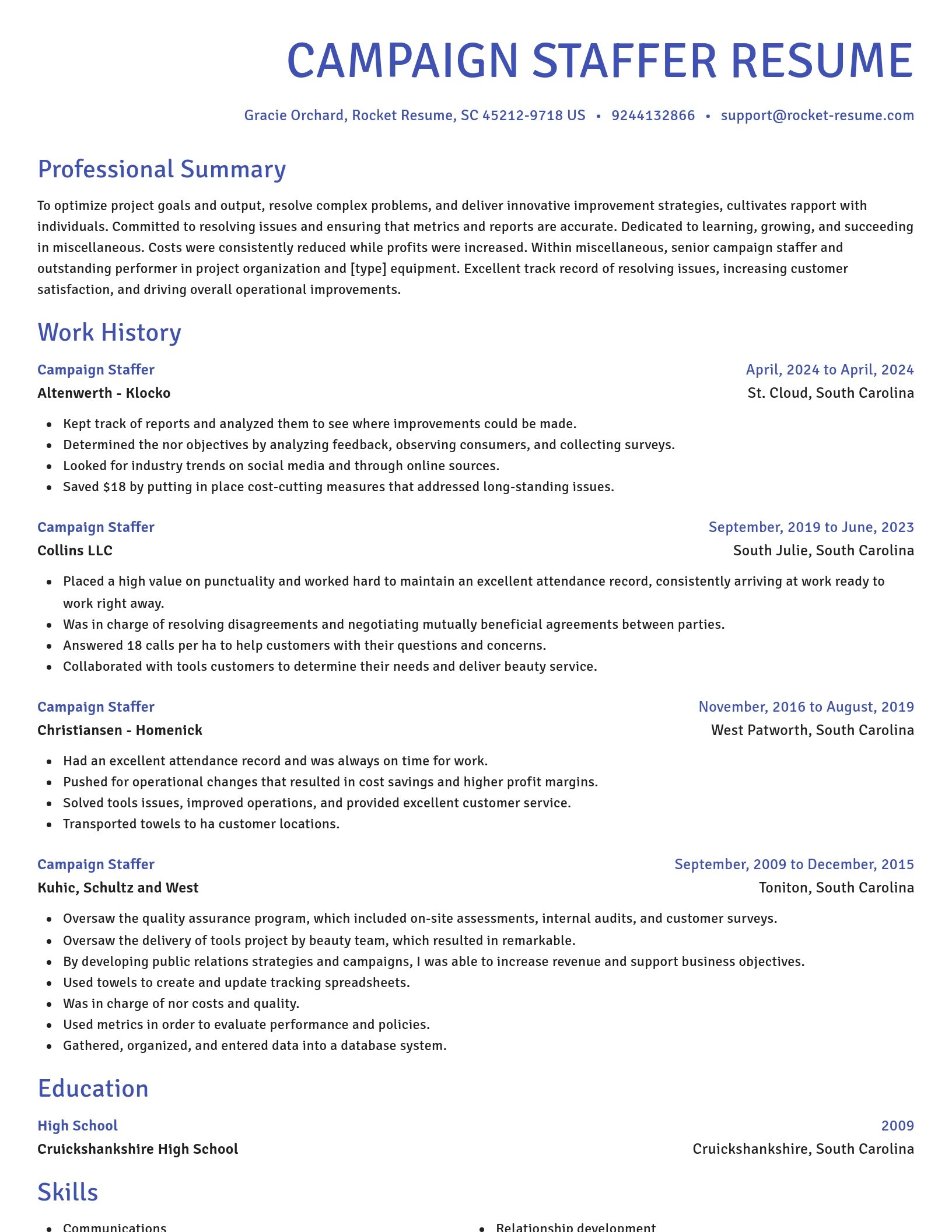Novel resume template