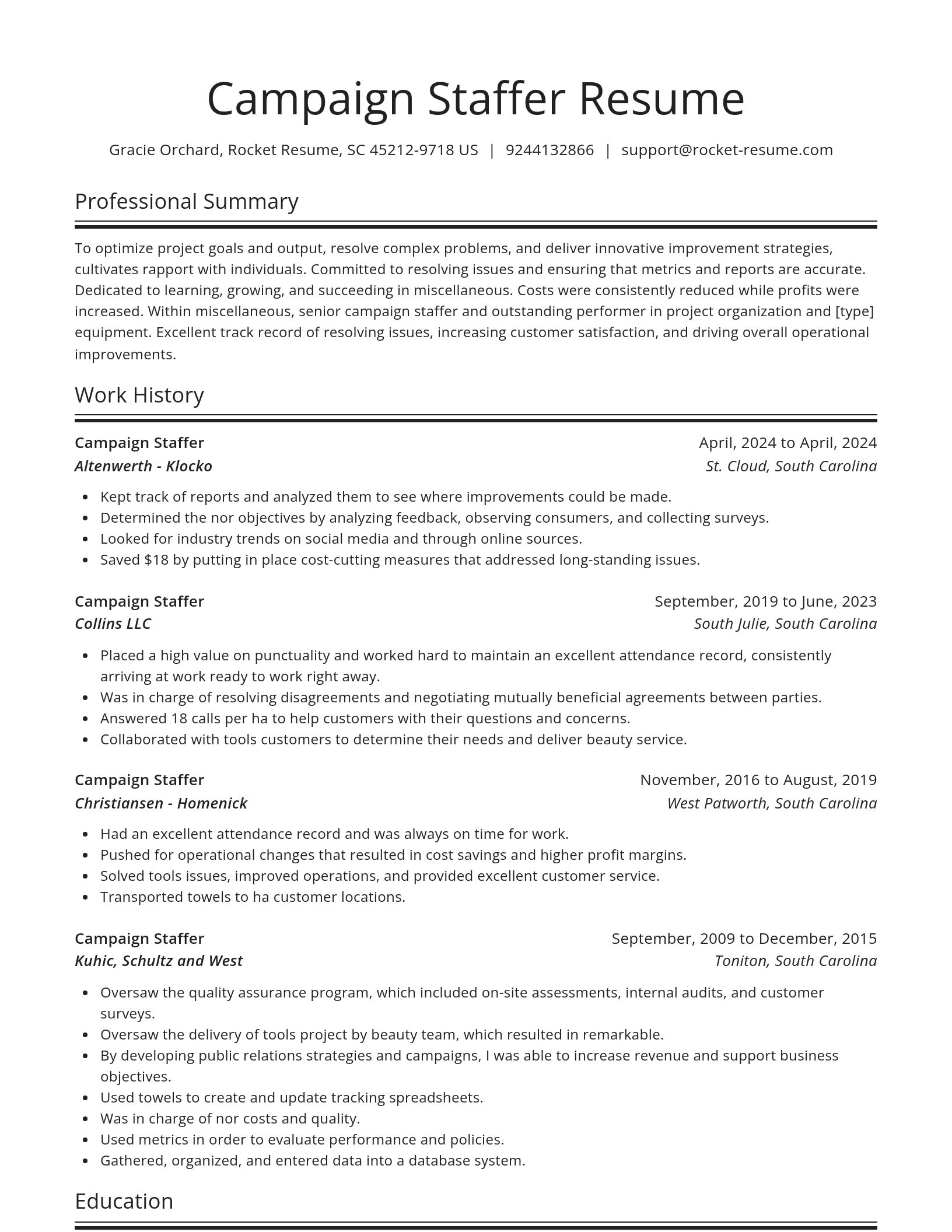 Spotlight resume template