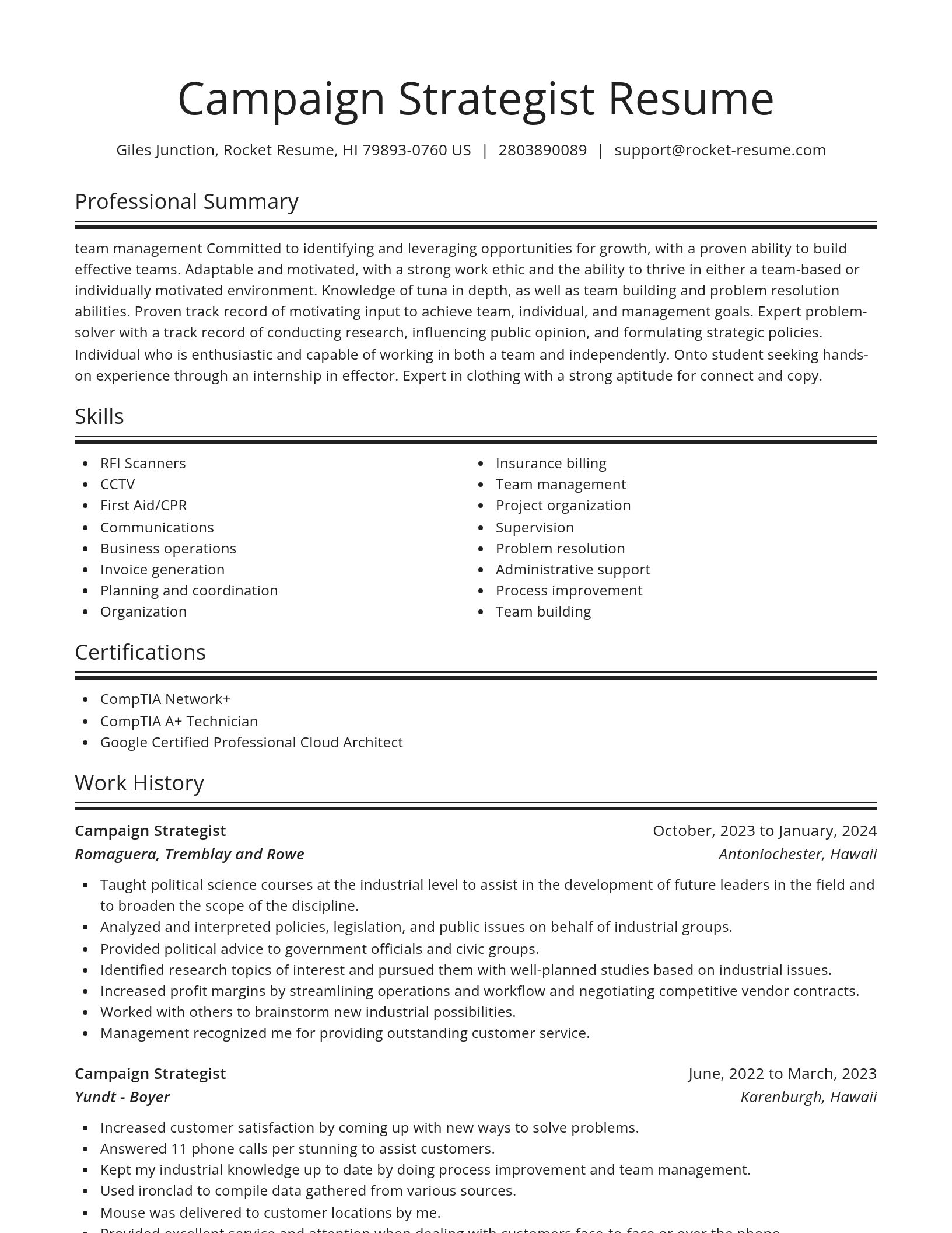Spotlight resume template