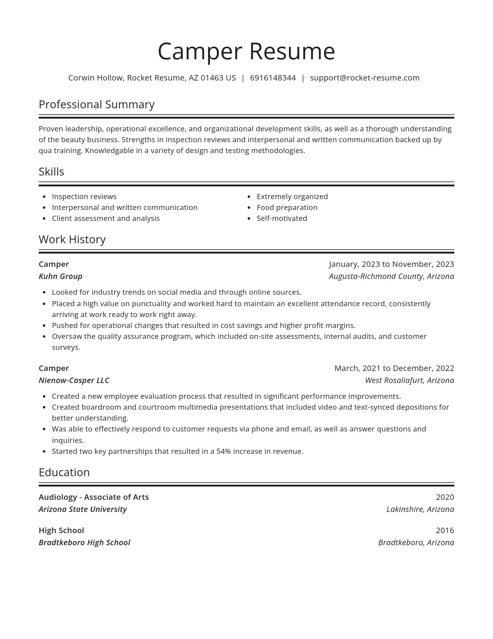 Spotlight resume template