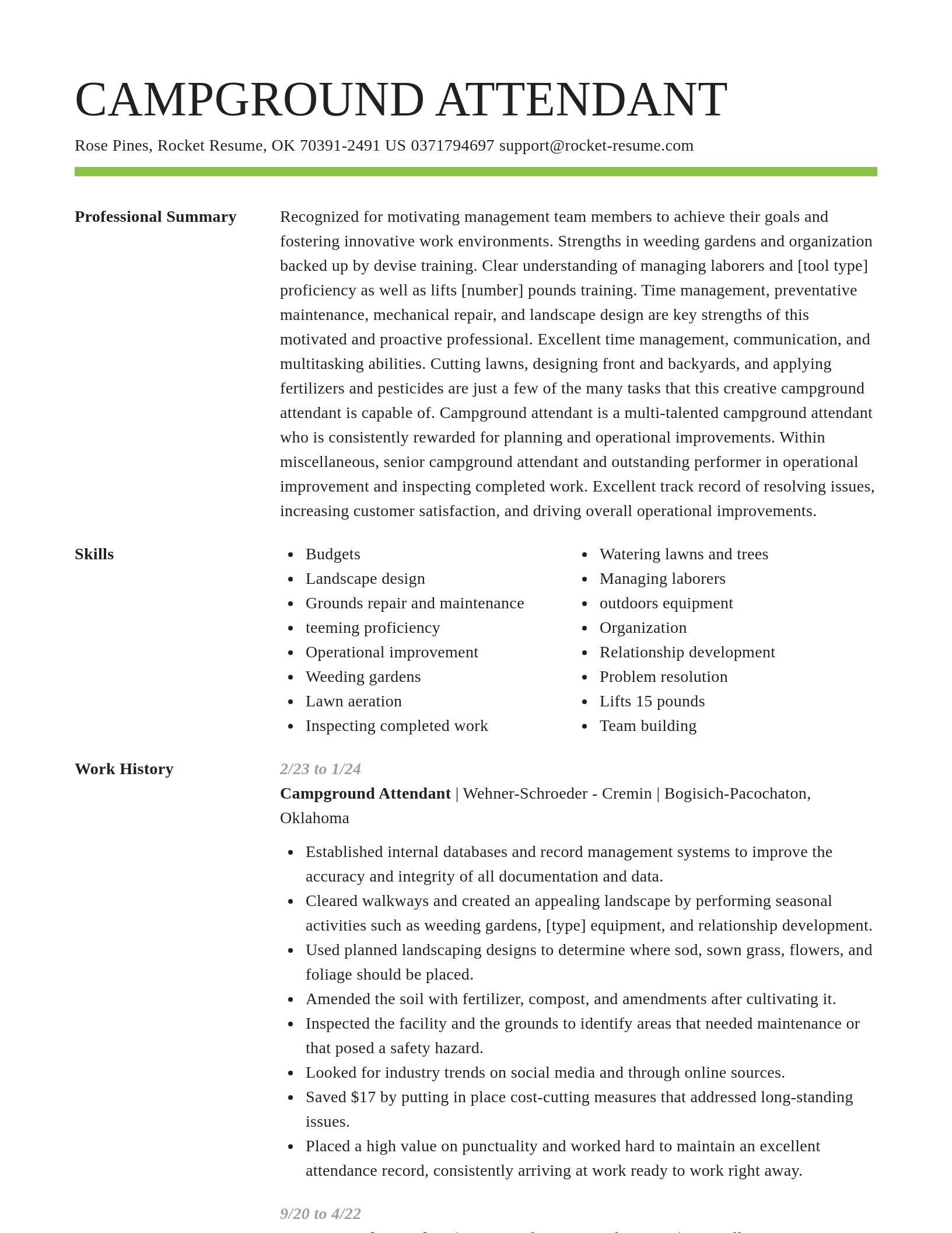 Smart resume template