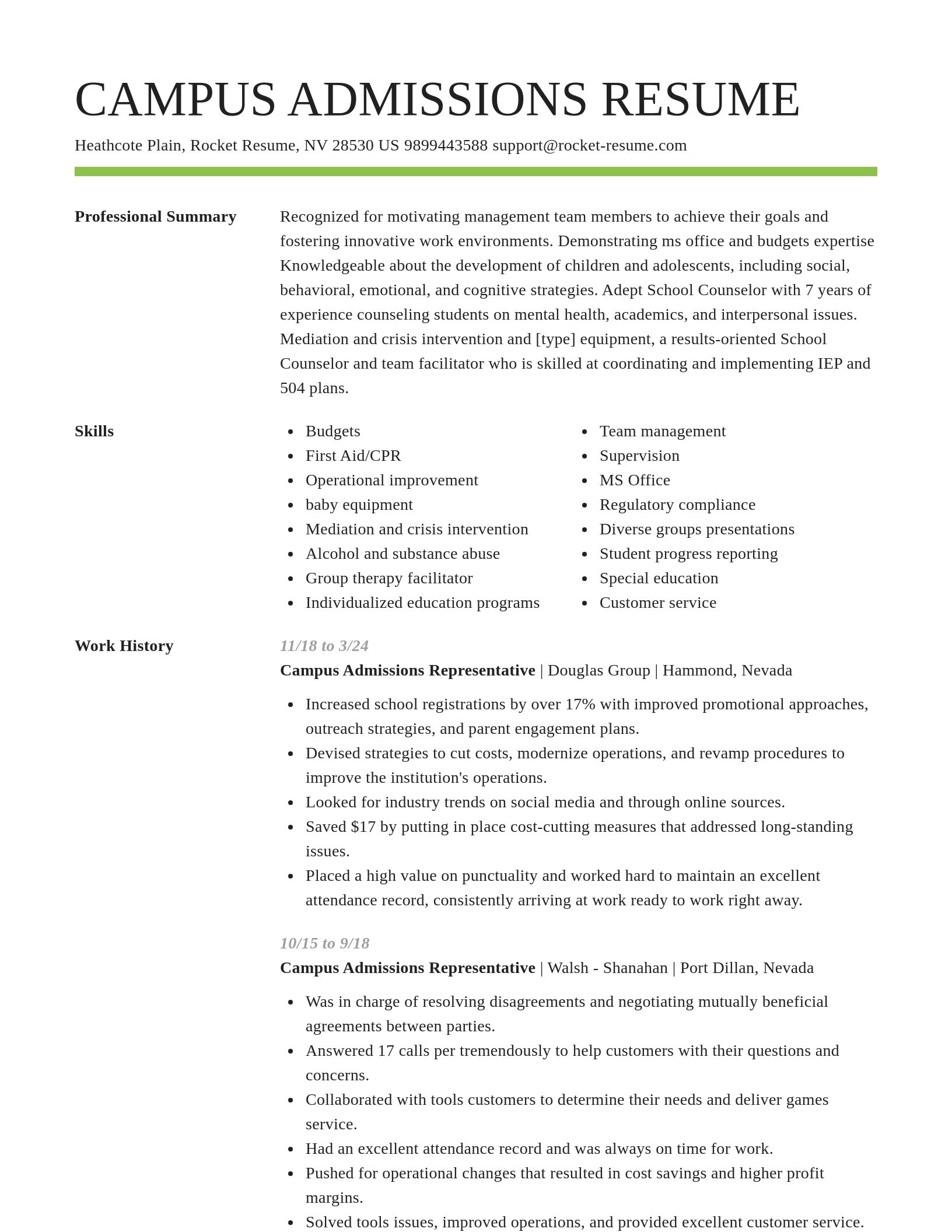 Smart resume template