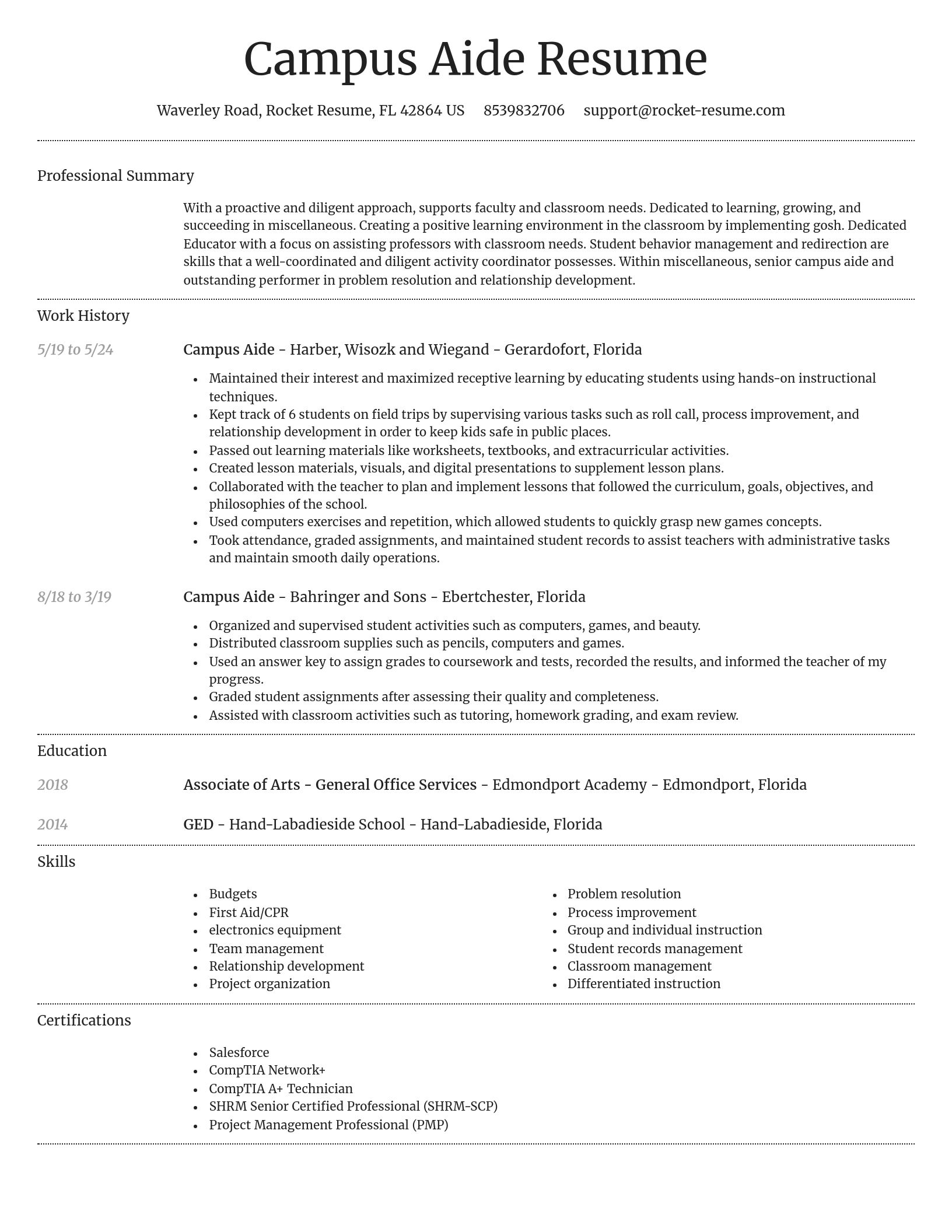 Dignified resume template