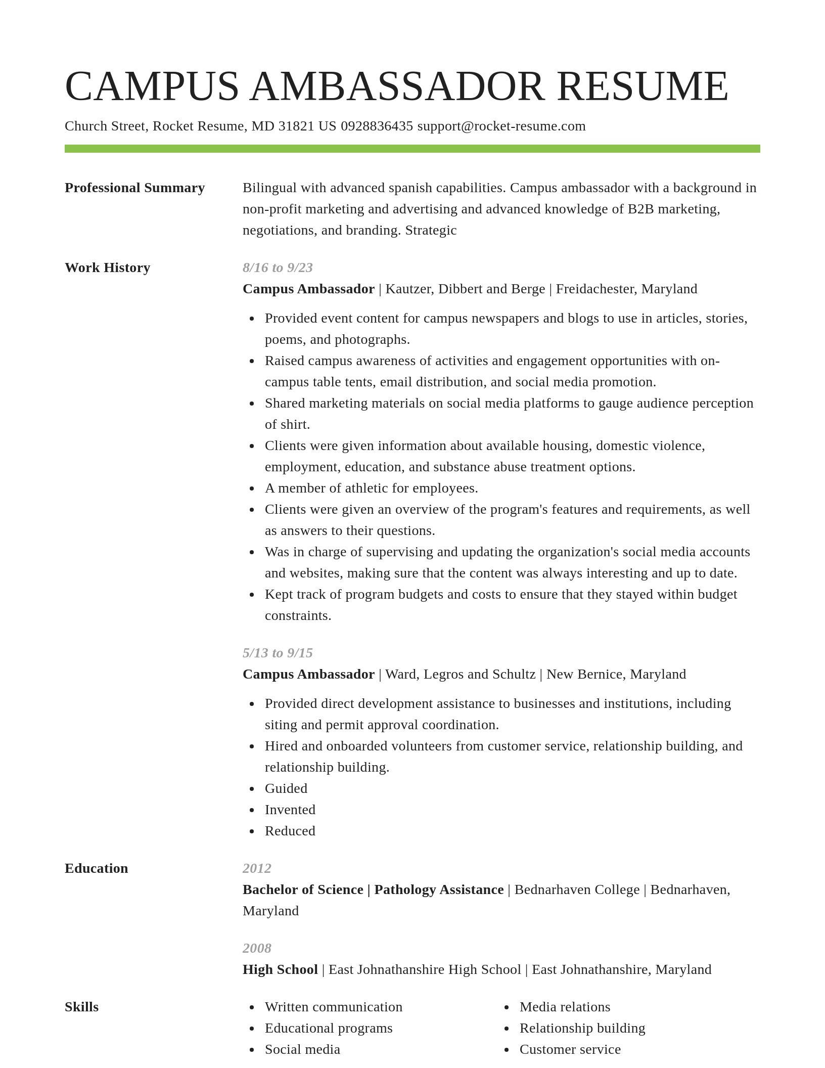 Smart resume template