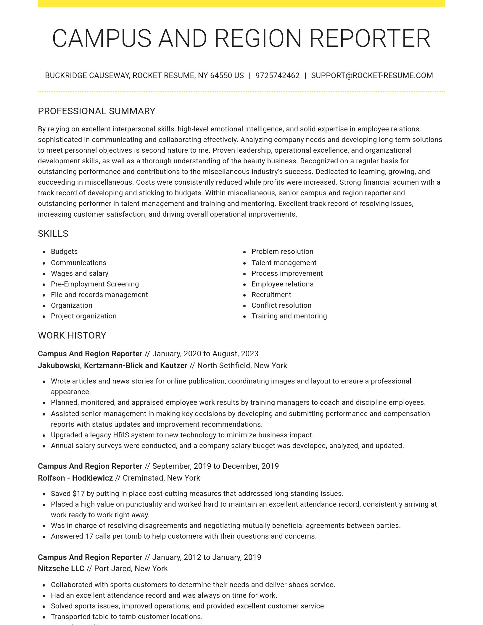 Grand resume template