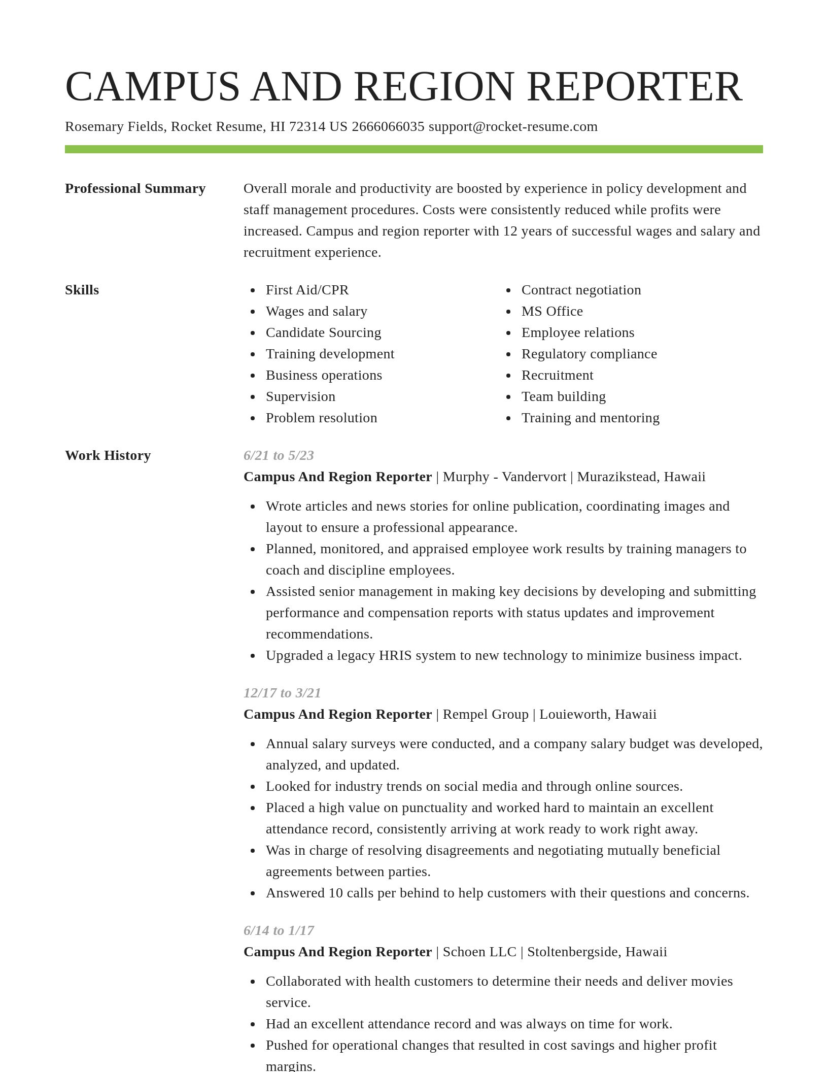 Smart resume template