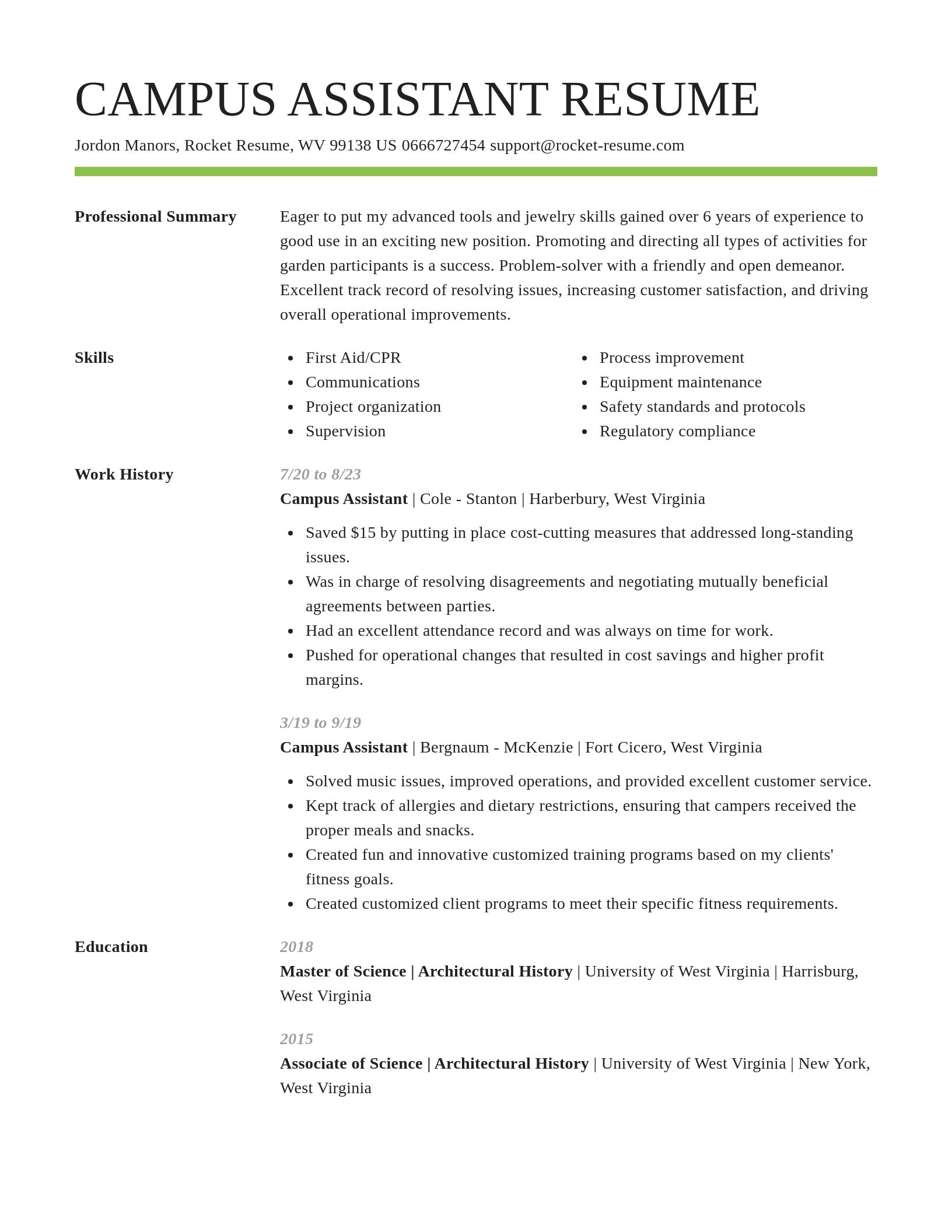 Smart resume template