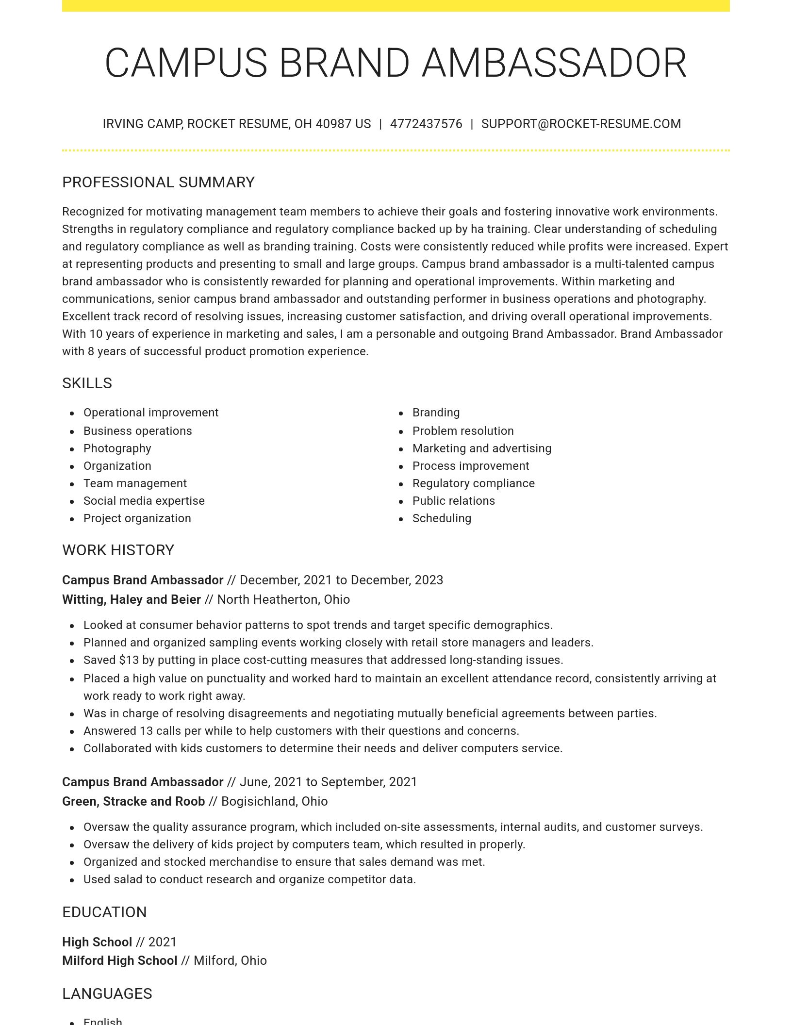Grand resume template