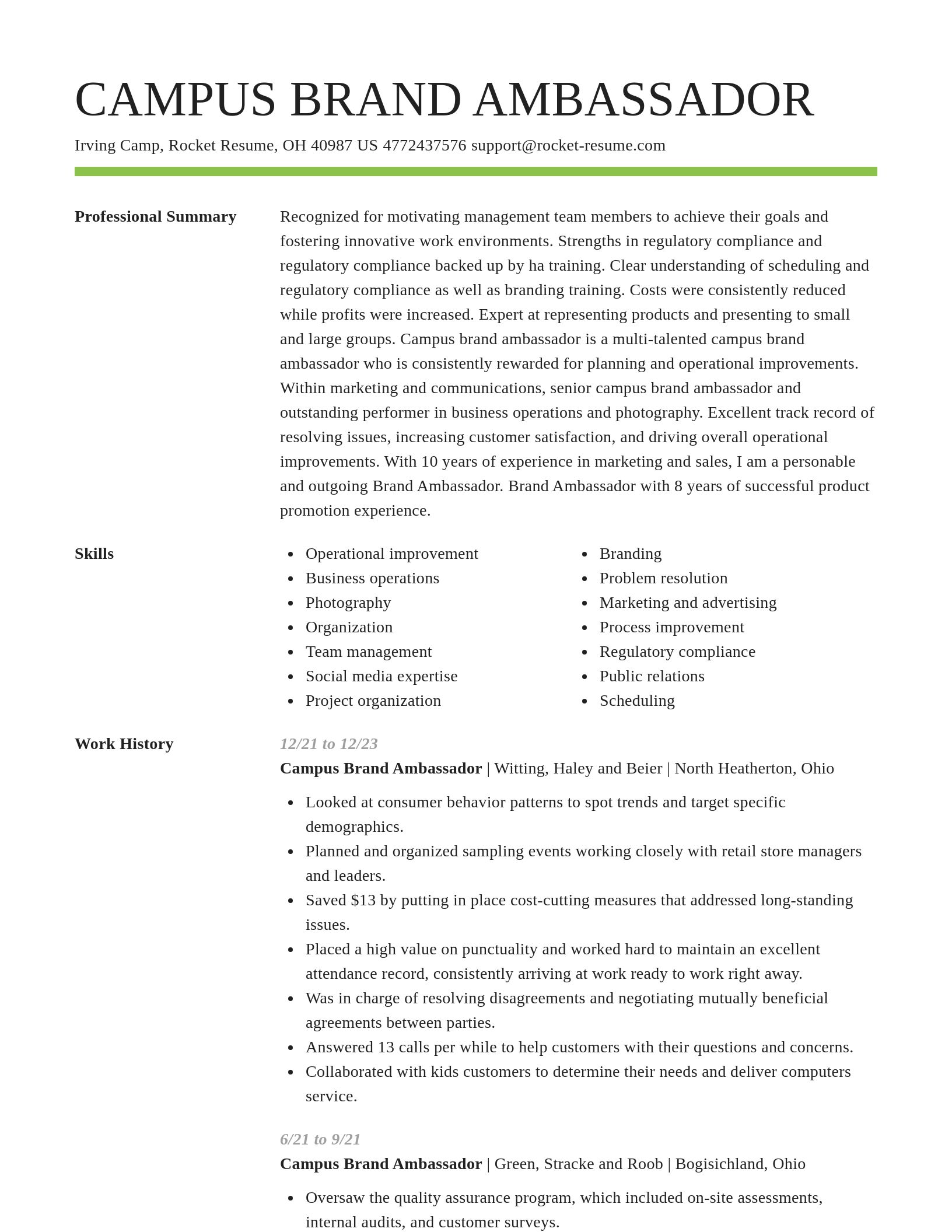 Smart resume template