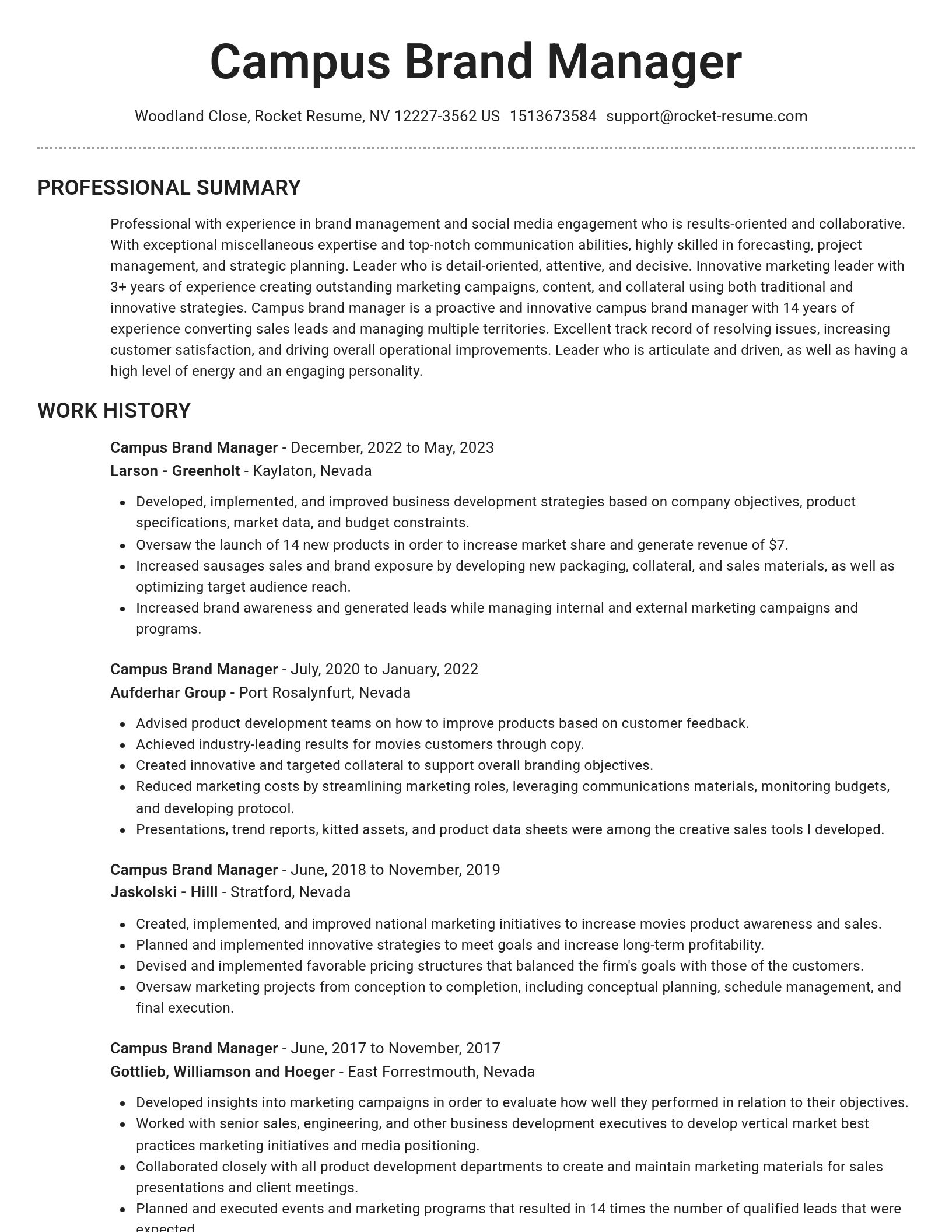Brilliant resume template