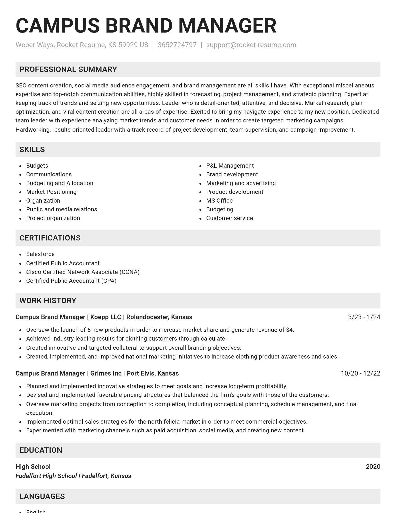 Genius resume template