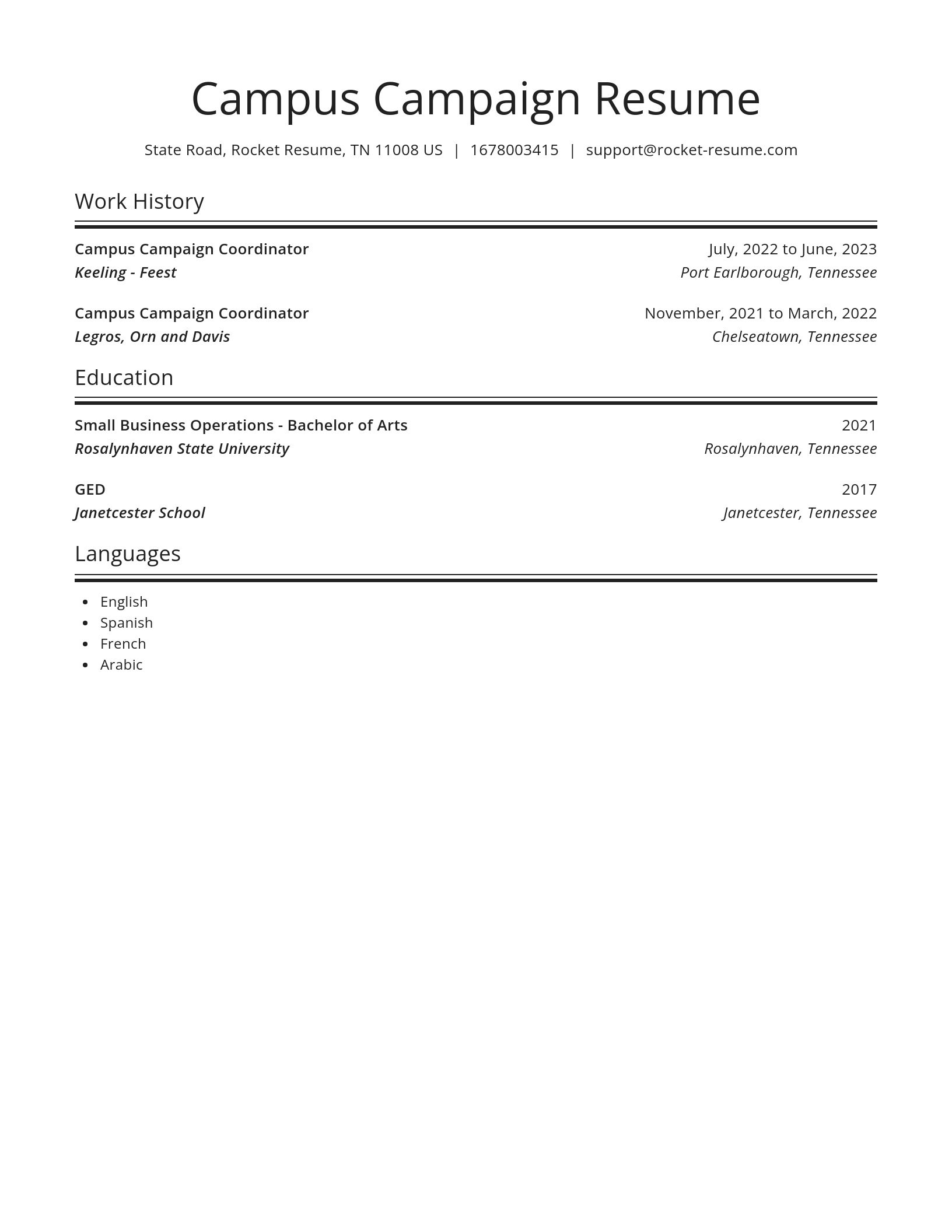Spotlight resume template