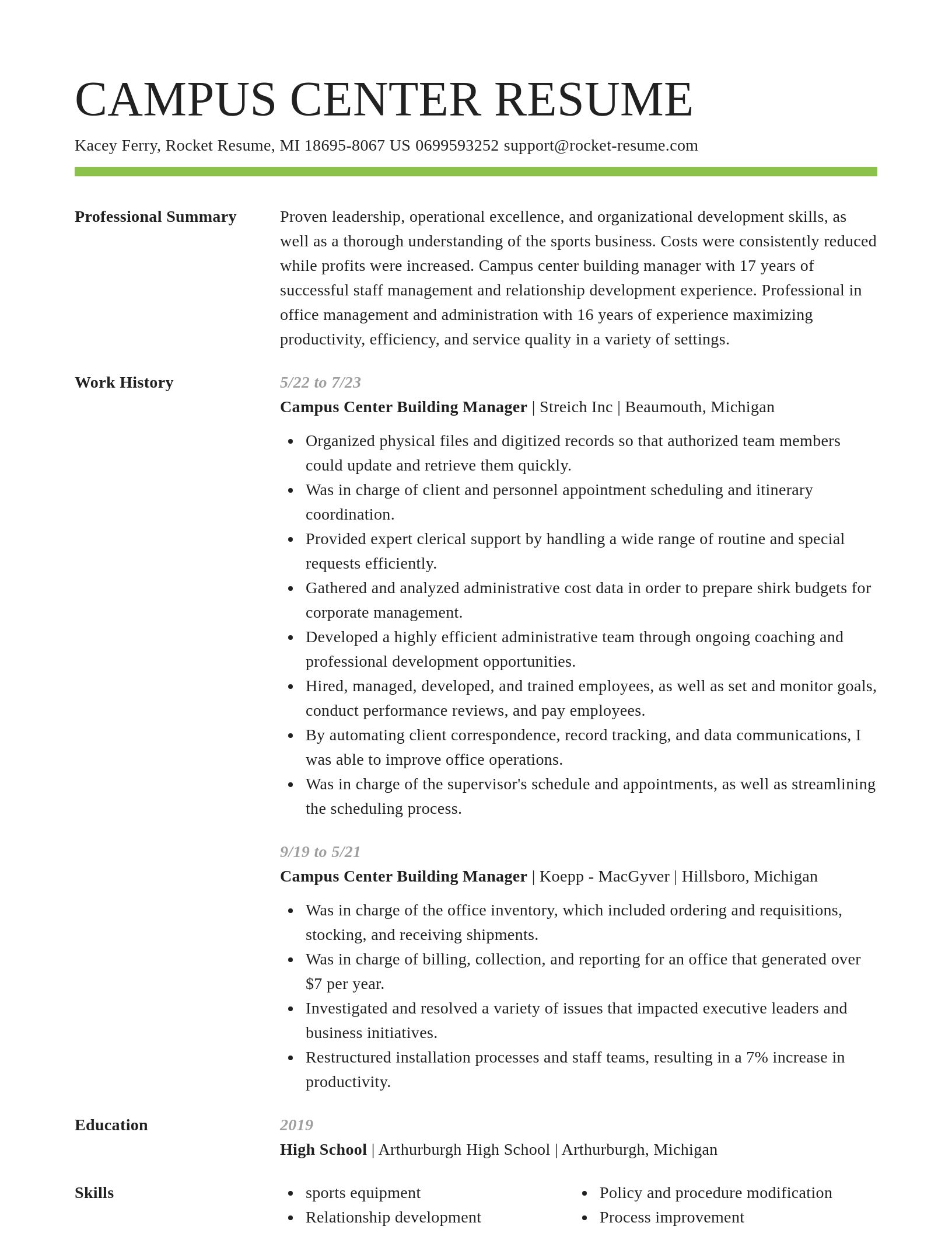 Smart resume template