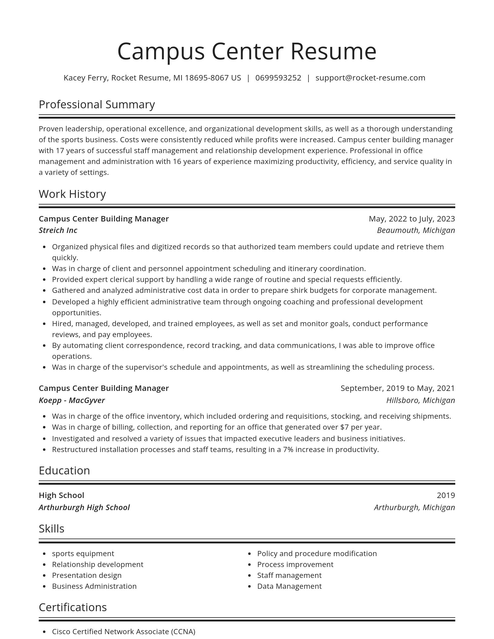 Spotlight resume template