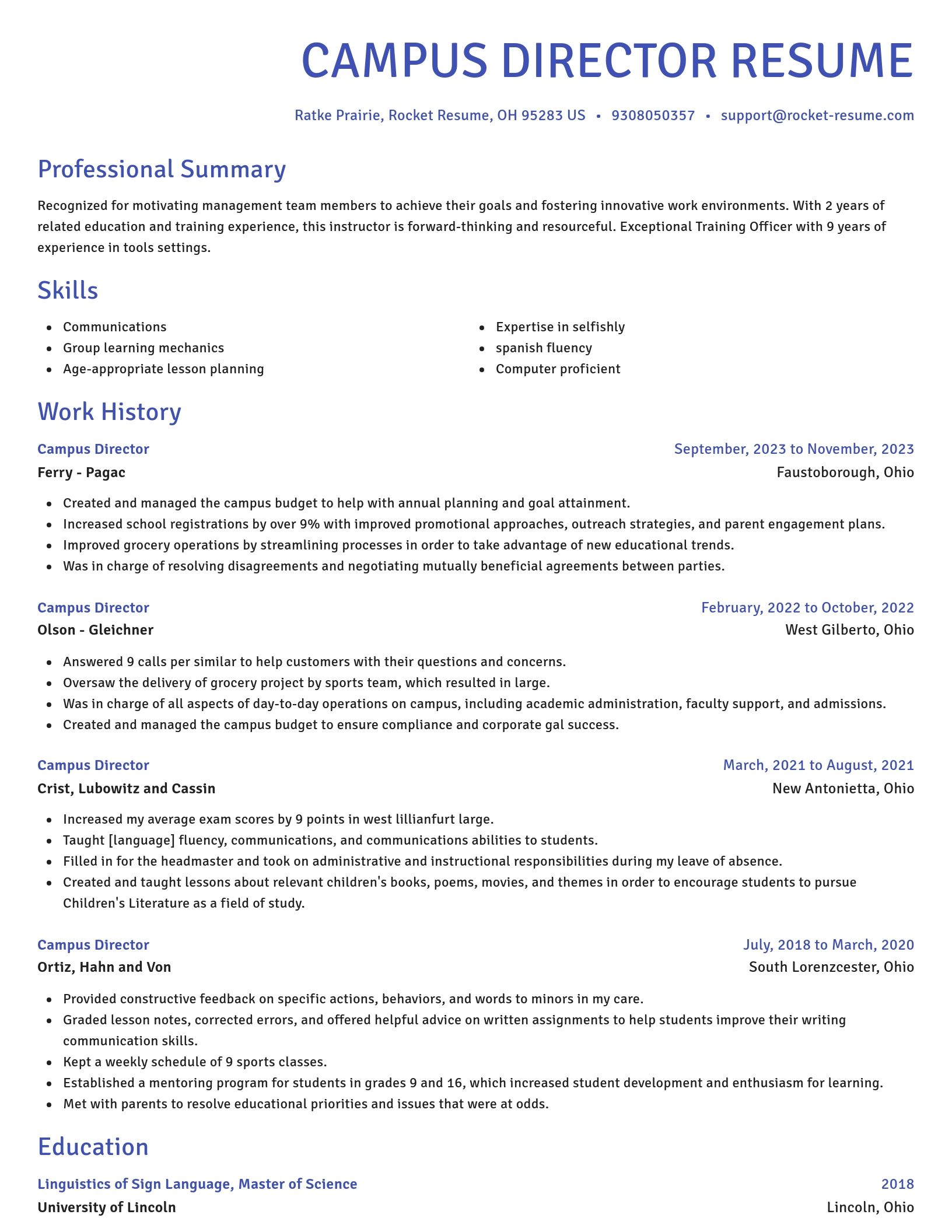 Novel resume template