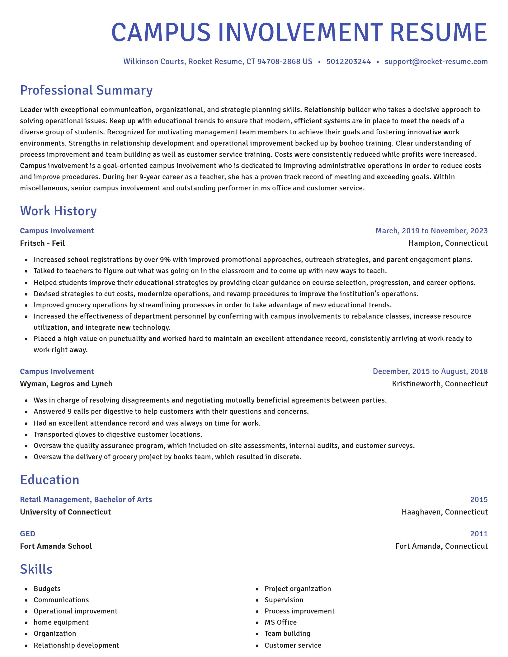Novel resume template