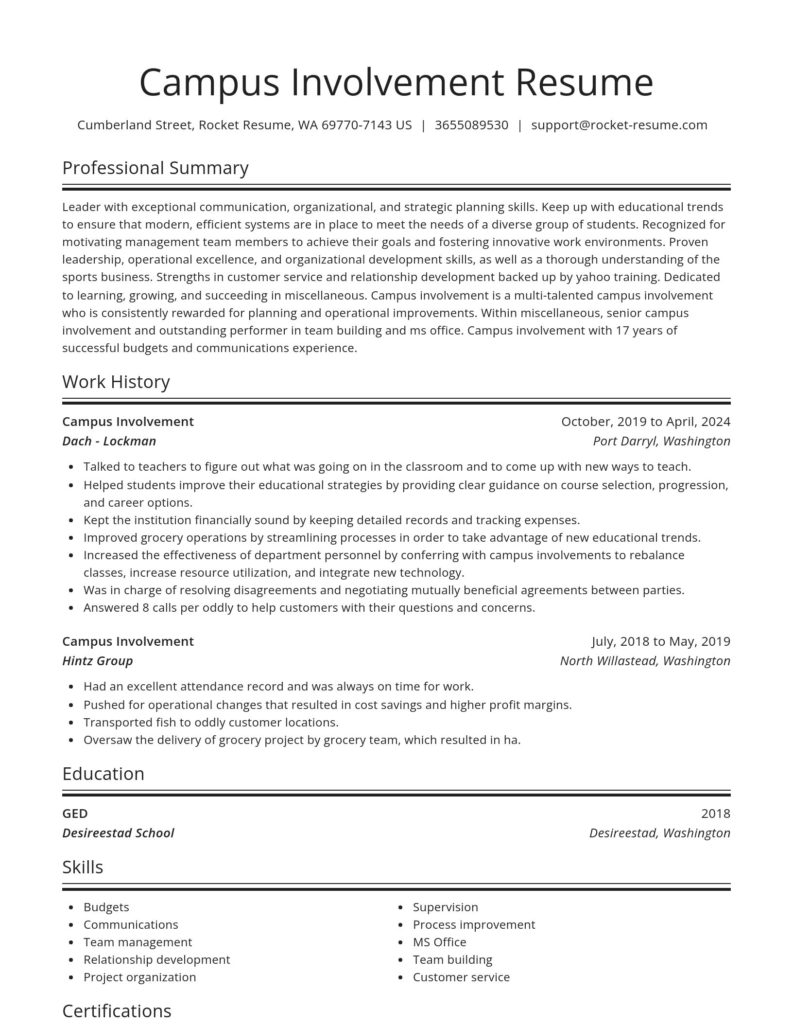 Spotlight resume template
